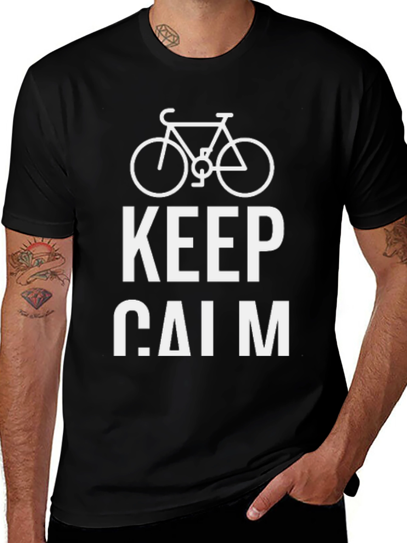 Keep Calm T-Shirt - Bicycle Graphic
