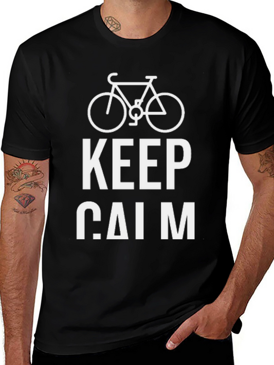 Keep Calm T-Shirt - Bicycle Graphic