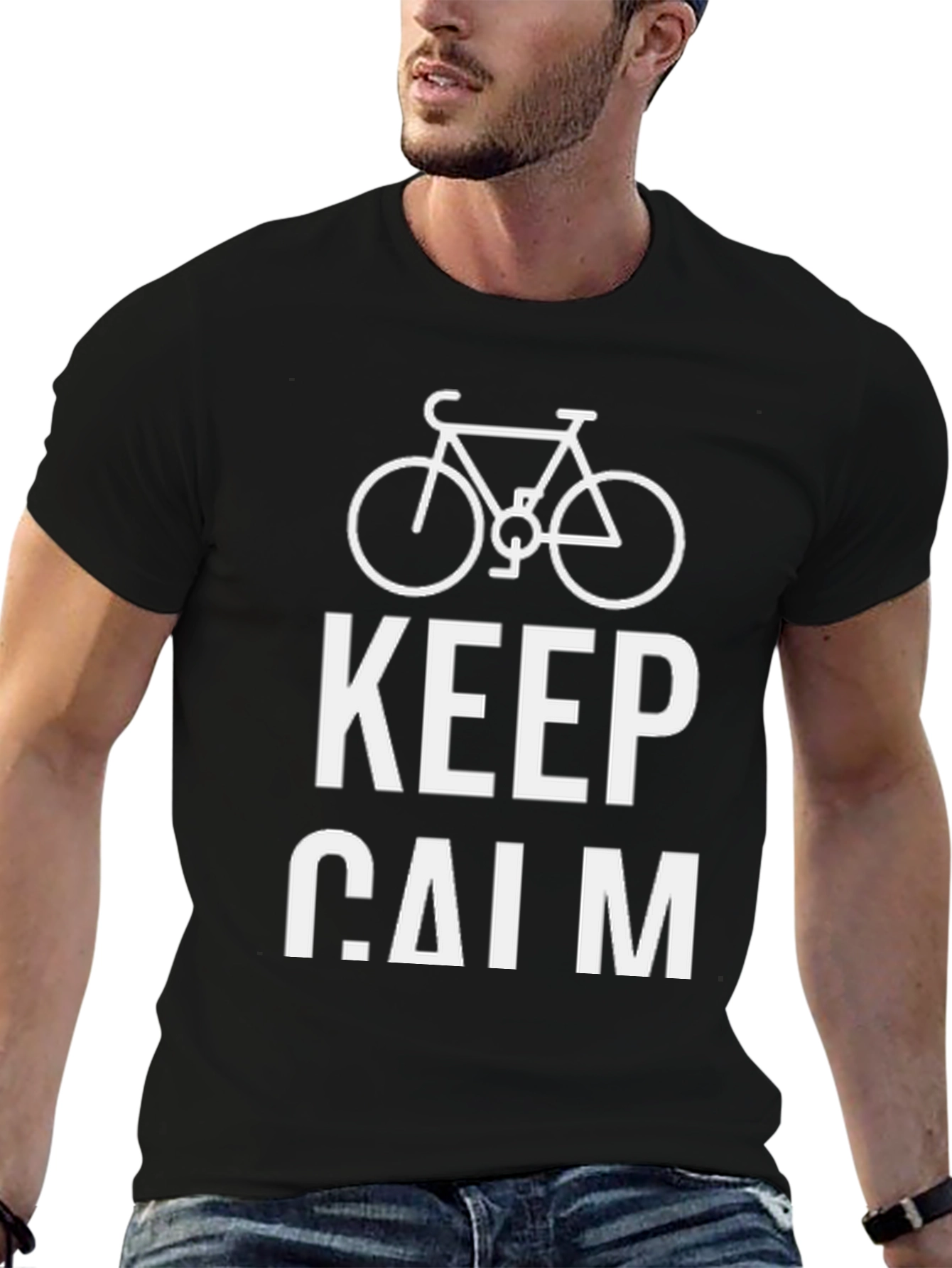 Keep Calm T-Shirt - Bicycle Graphic