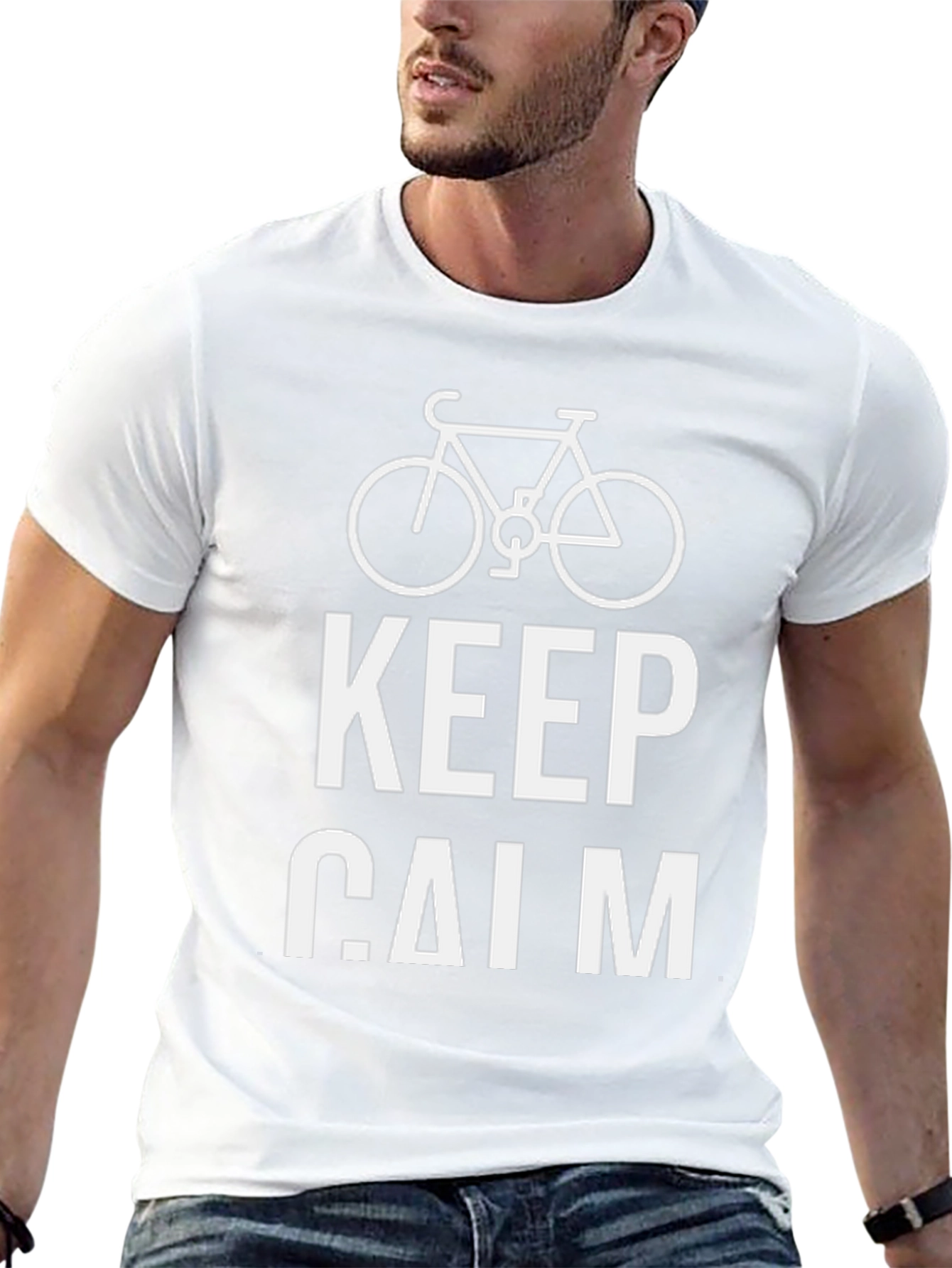 Keep Calm T-Shirt - Bicycle Graphic