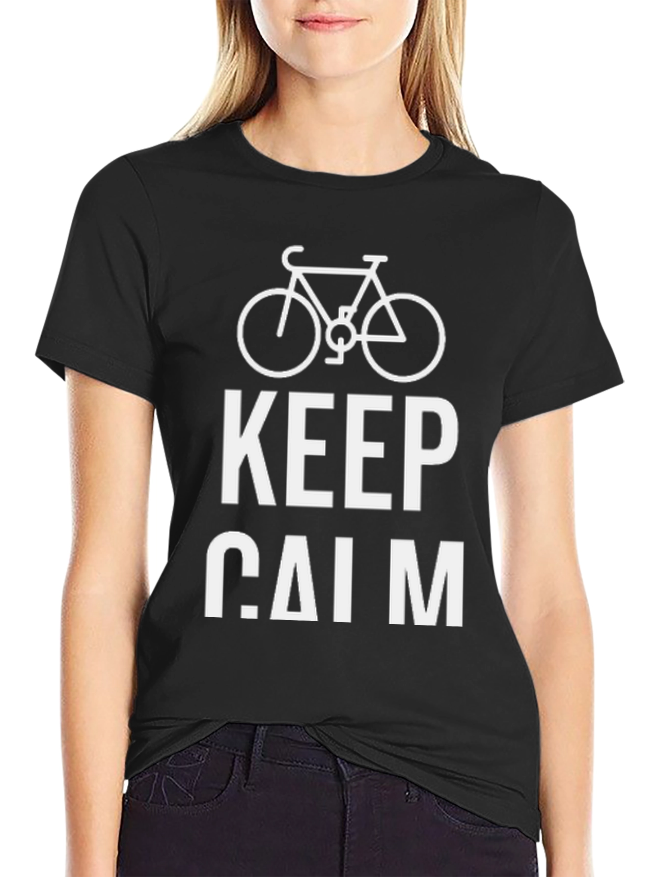 Keep Calm T-Shirt - Bicycle Graphic