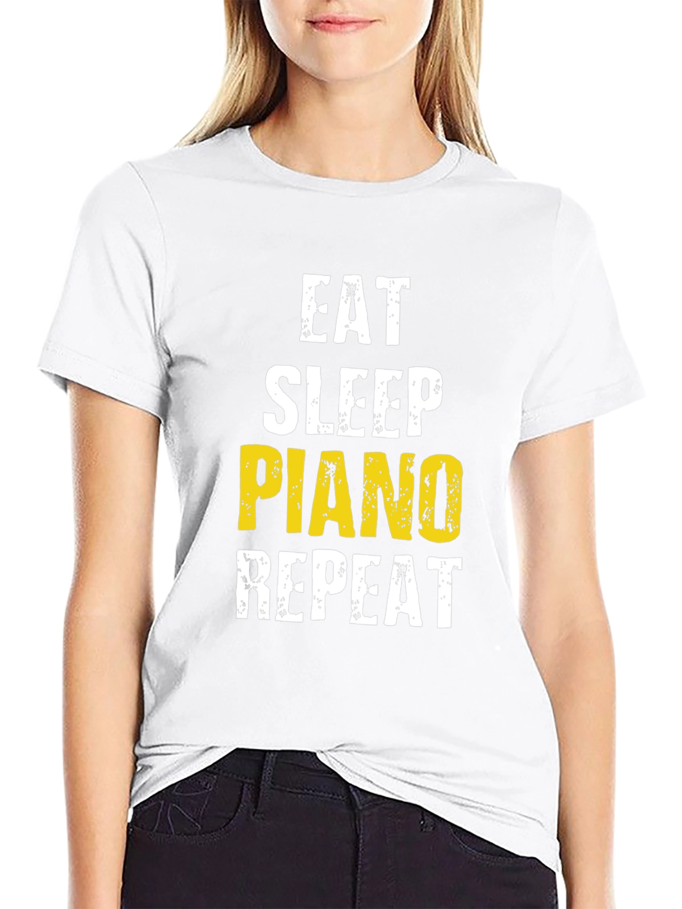 Eat Sleep Piano Repeat Graphic Tee