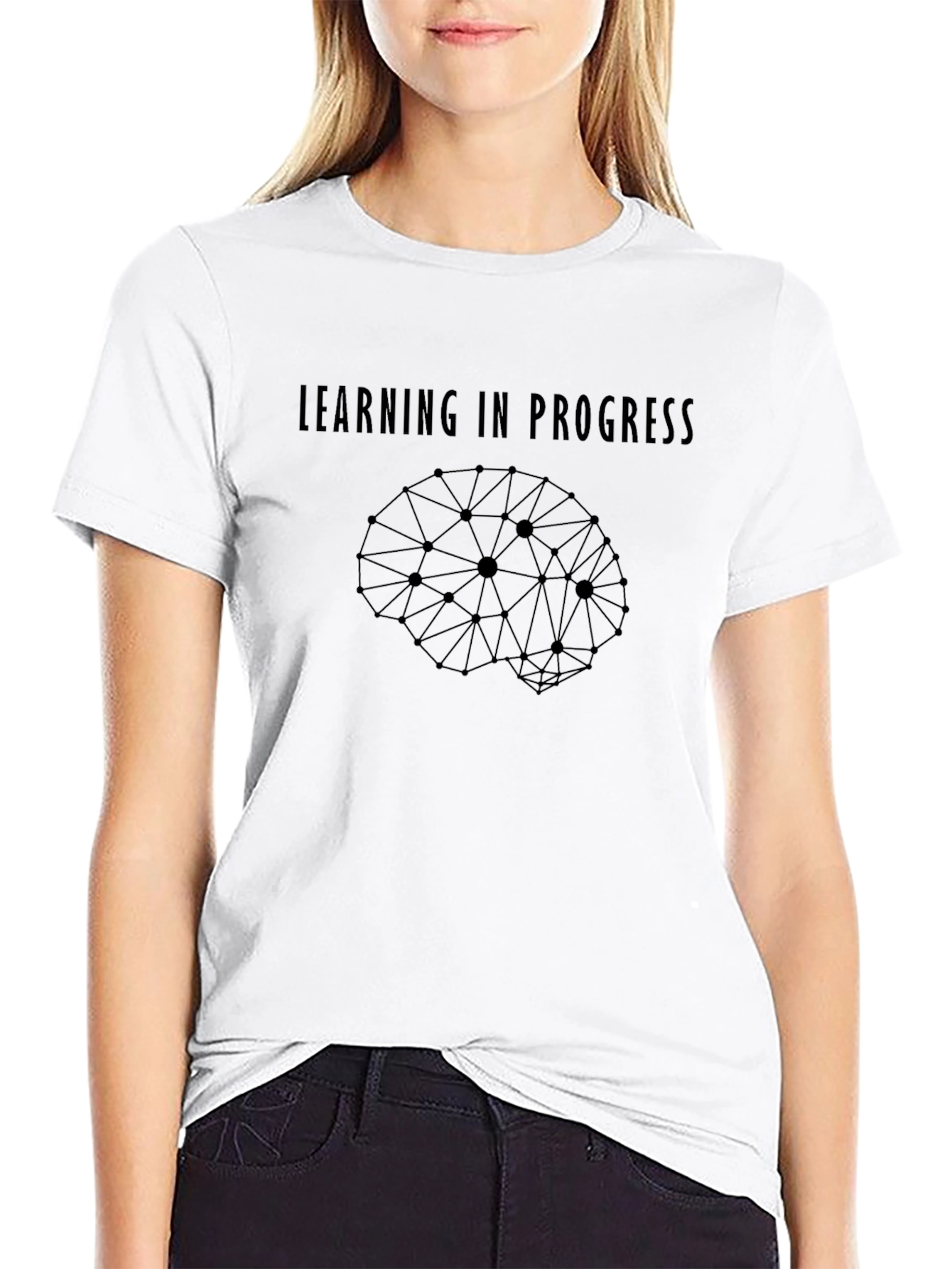 Learning in Progress Brain Graphic Tee - Black