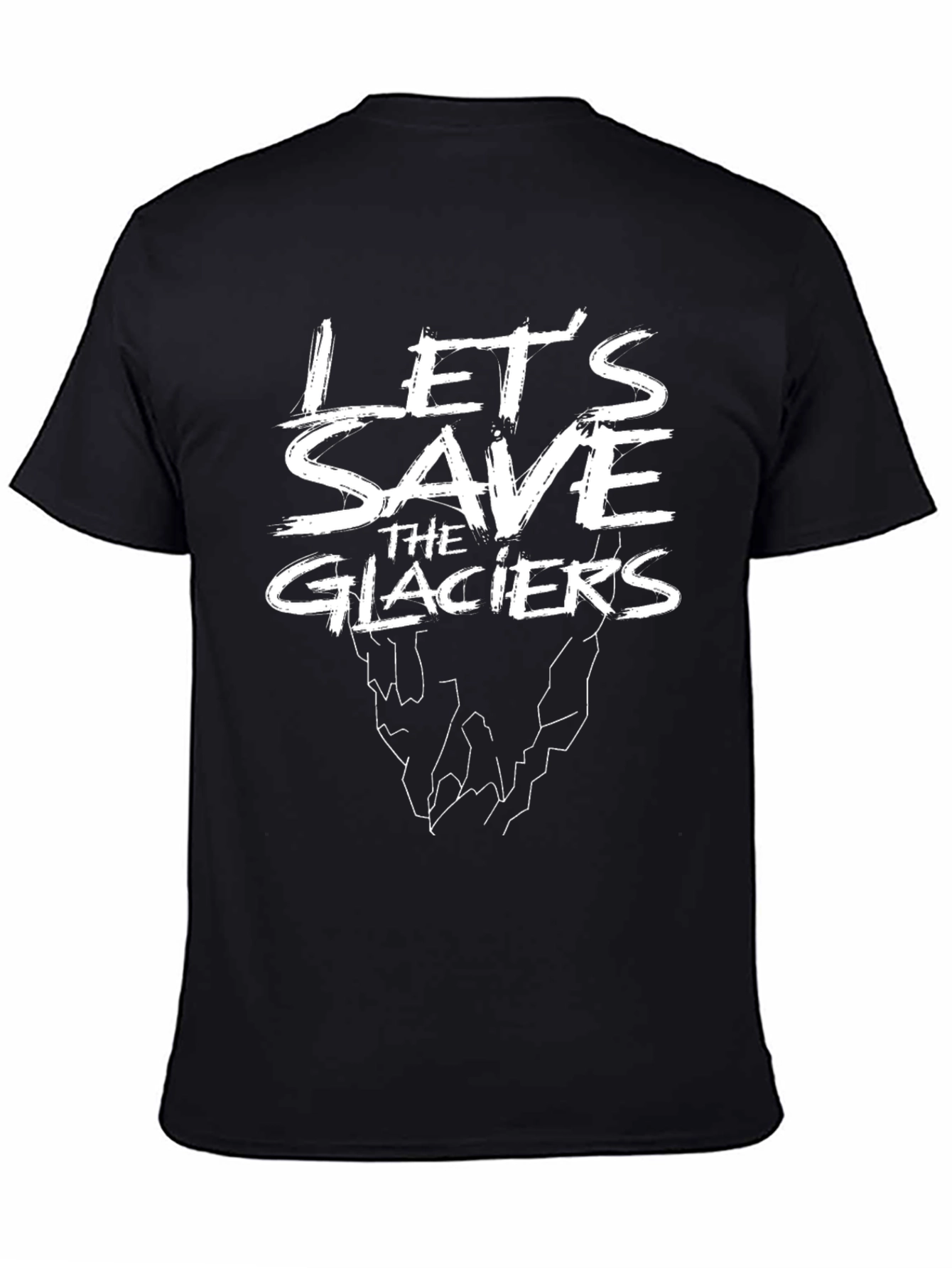 Save the Glaciers Black Graphic T-Shirt
