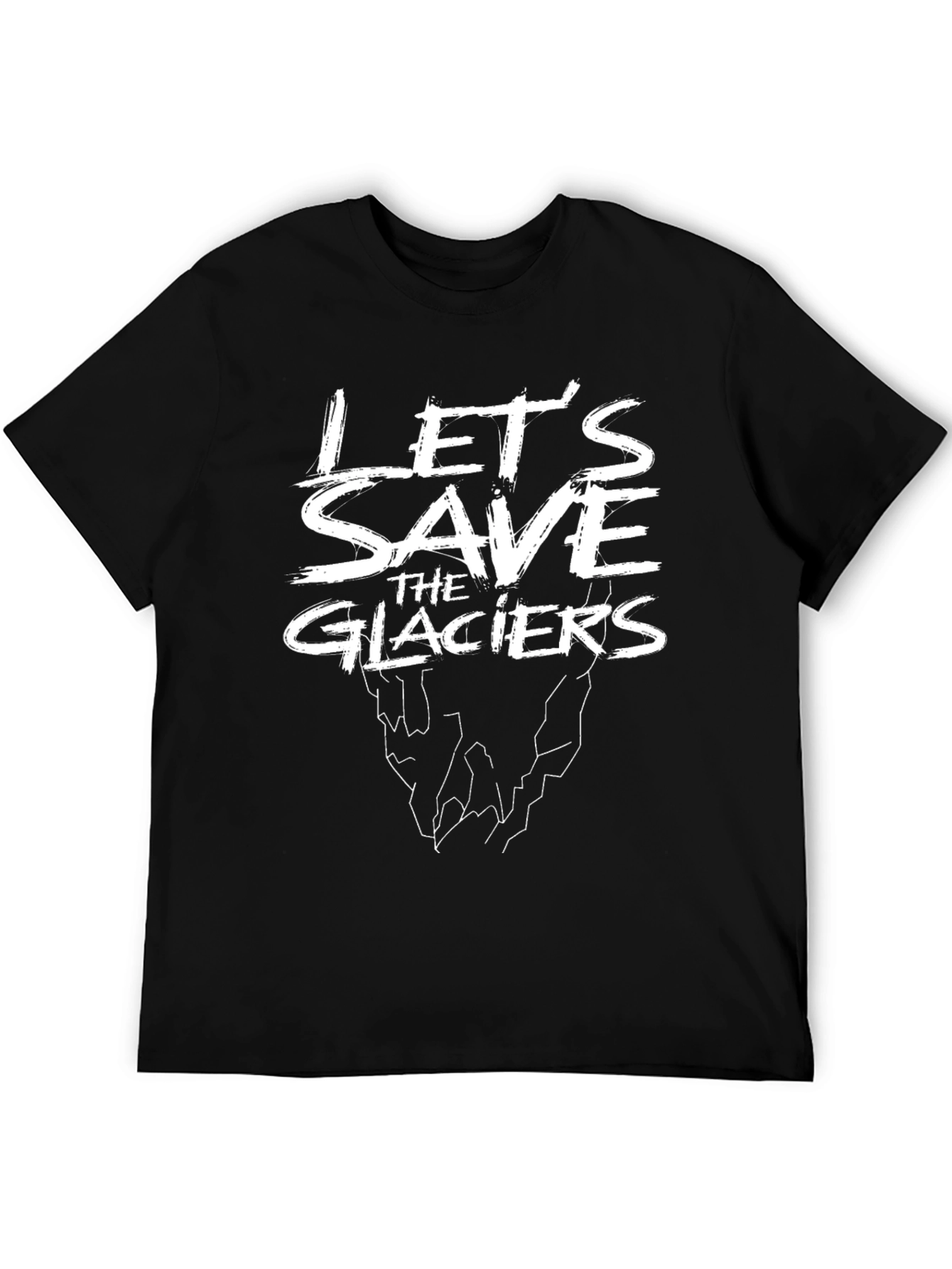 Save the Glaciers Black Graphic T-Shirt