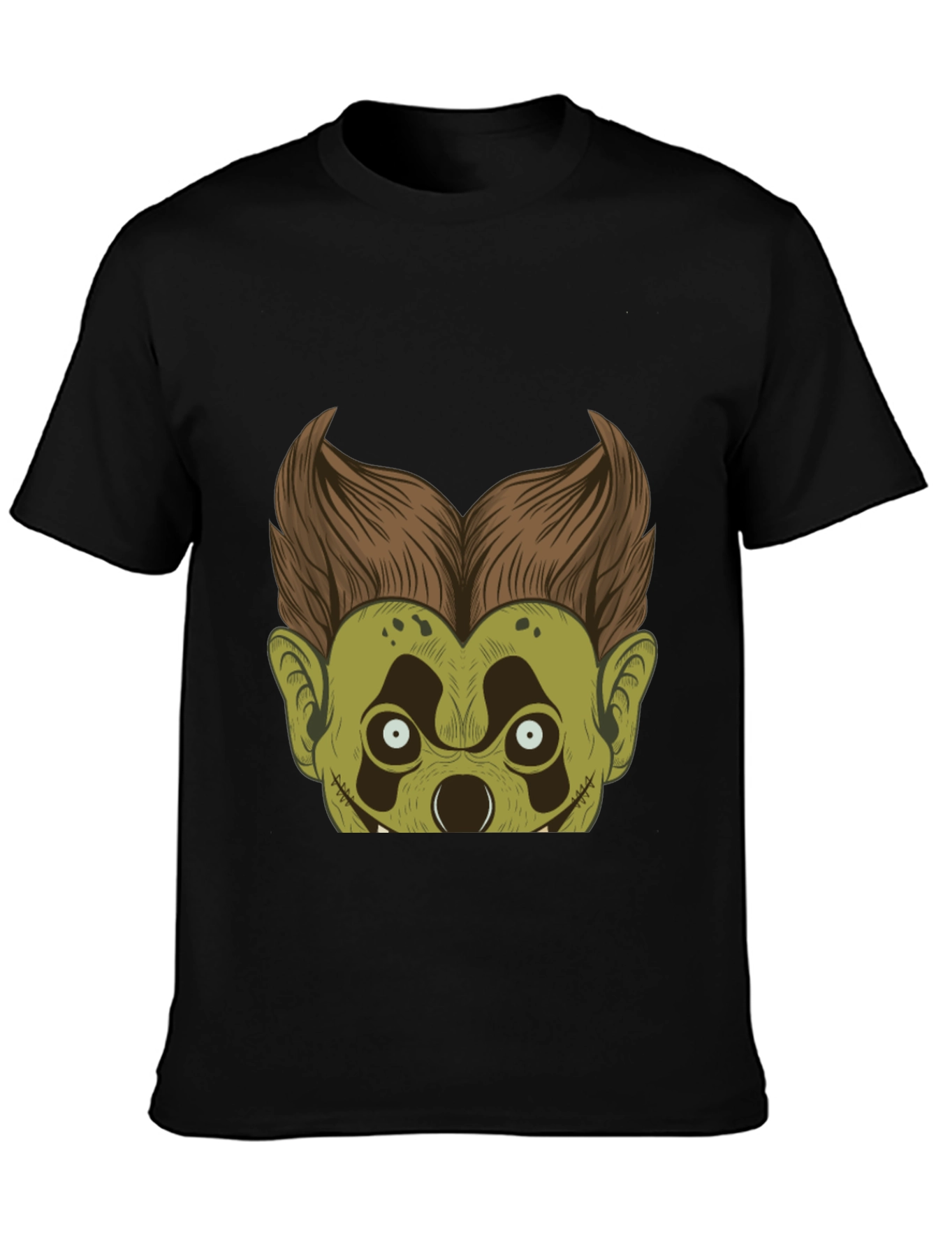 Monster Character Graphic Tee - Black Cotton Blend