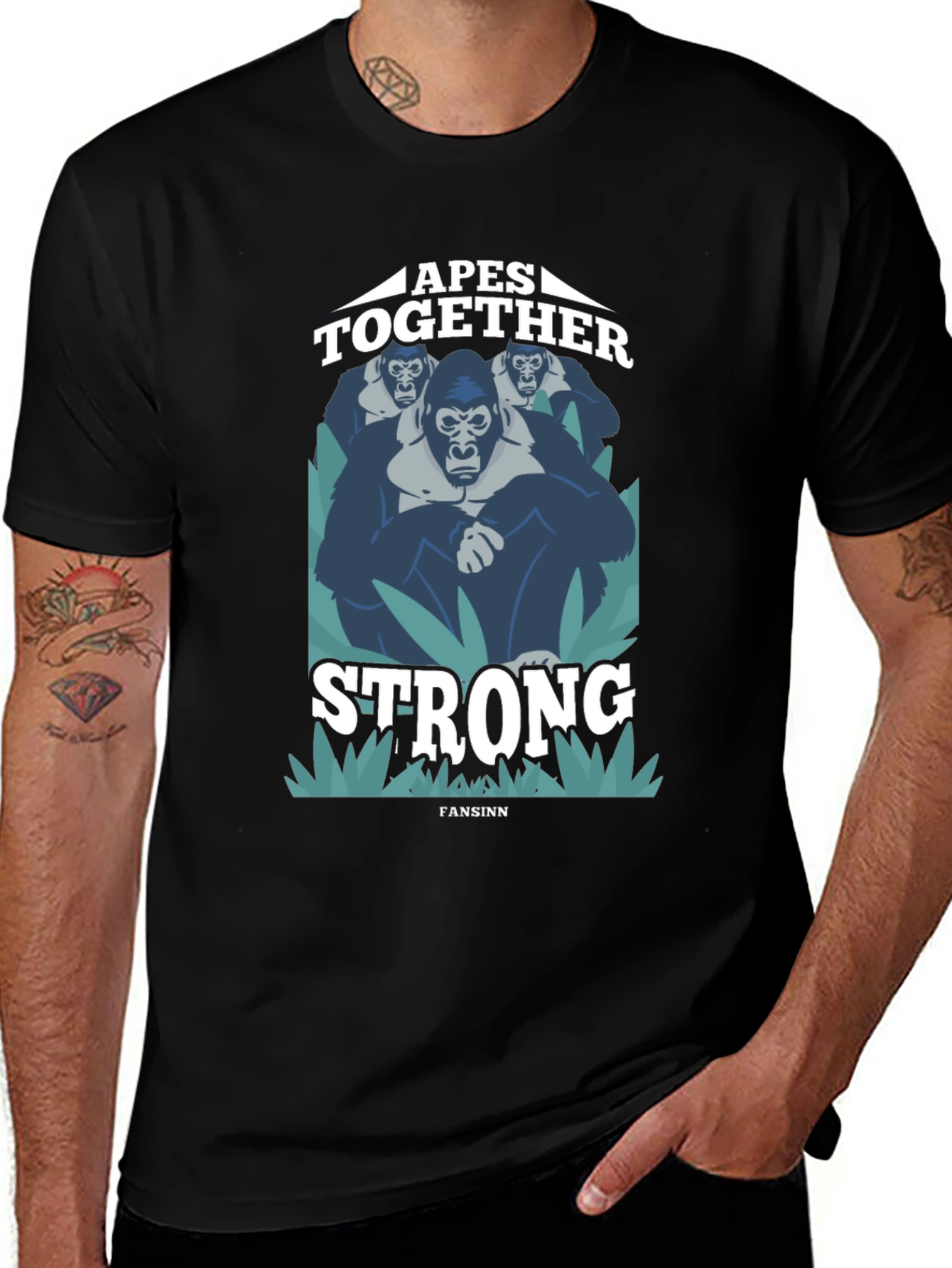 Apes Together Strong Graphic Tee - Black