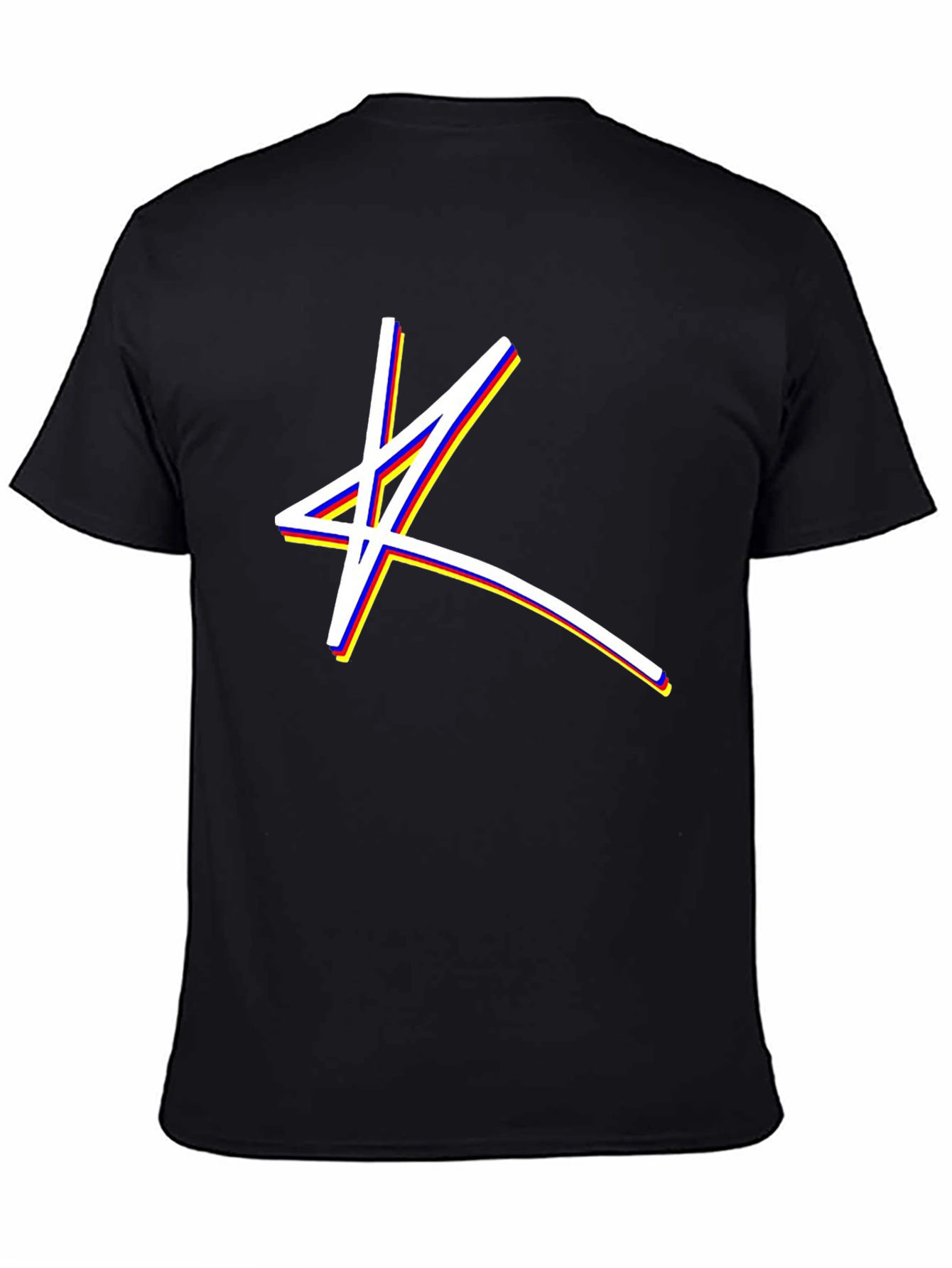 Abstract Star Graphic Black T-Shirt