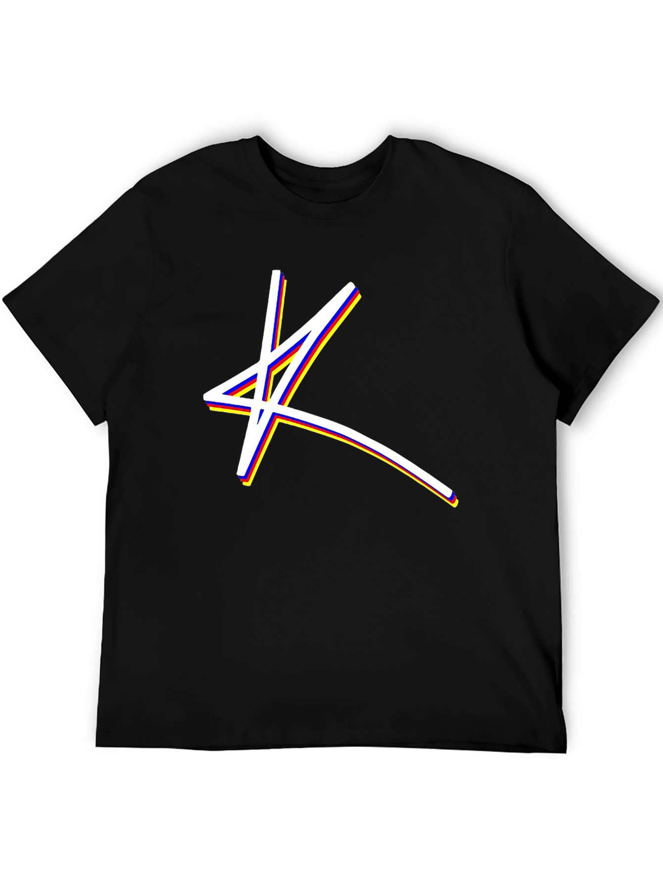 Abstract Star Graphic Black T-Shirt