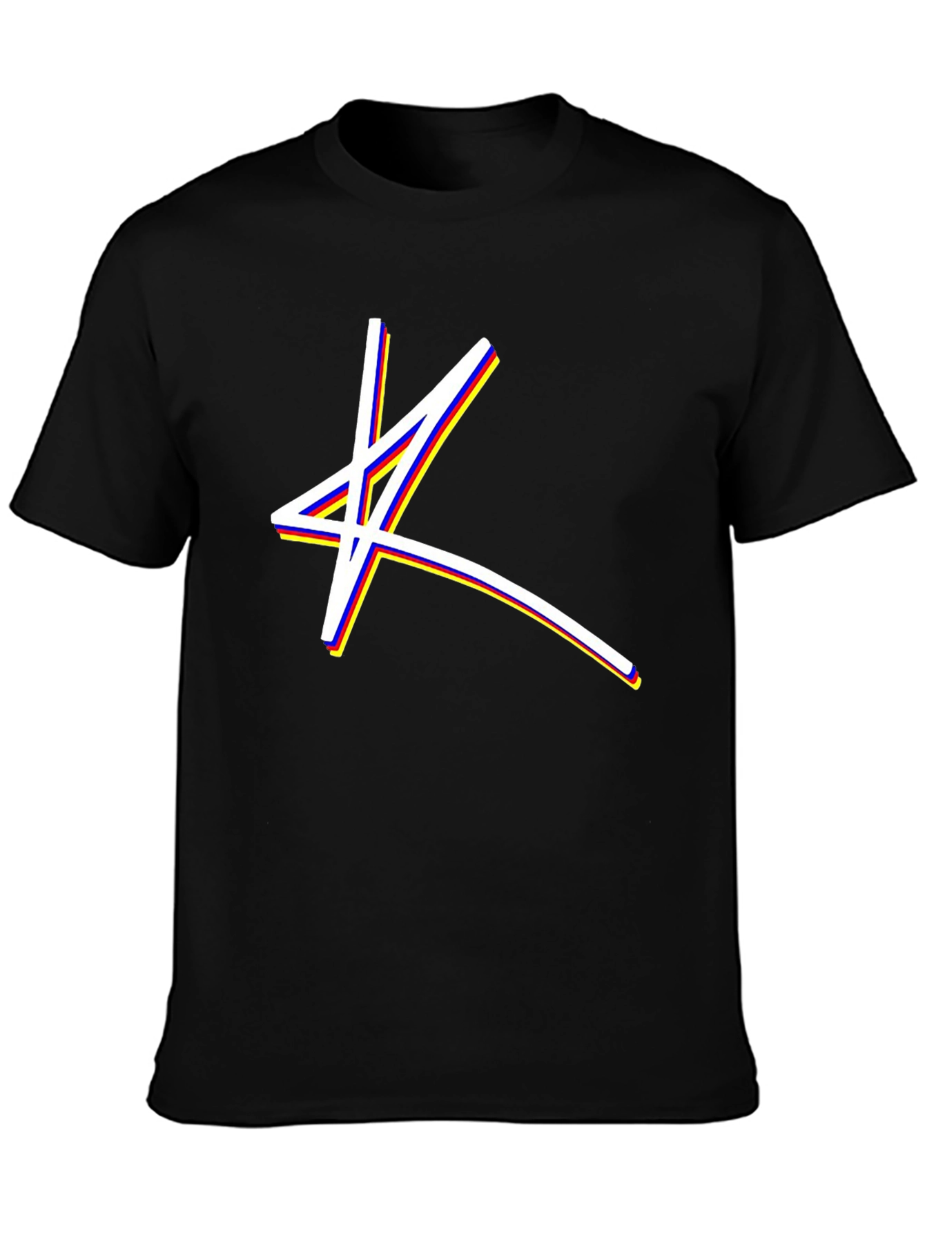 Abstract Star Graphic Black T-Shirt