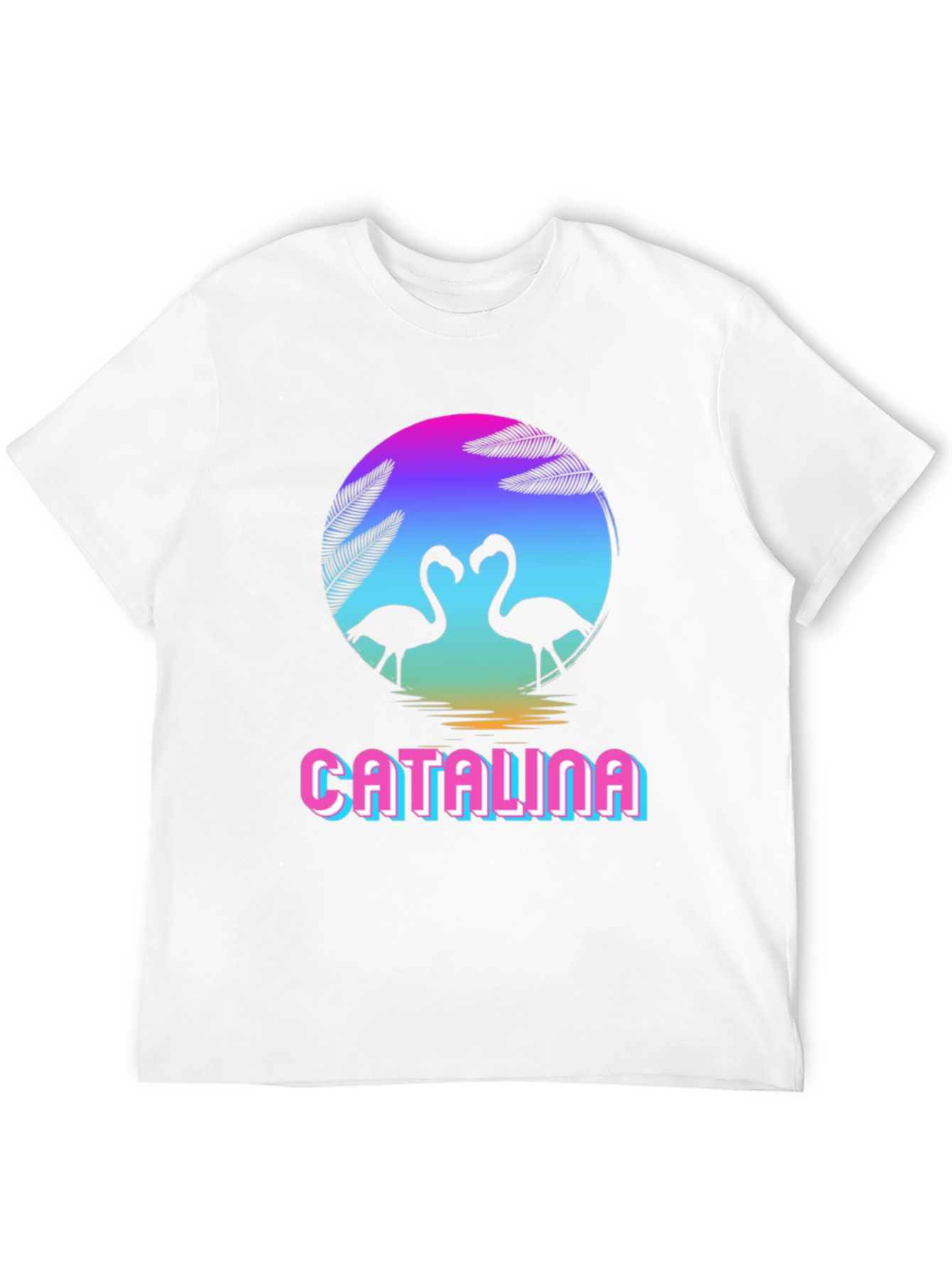 Catalina Flamingo Sunset Graphic Tee - Retro Style