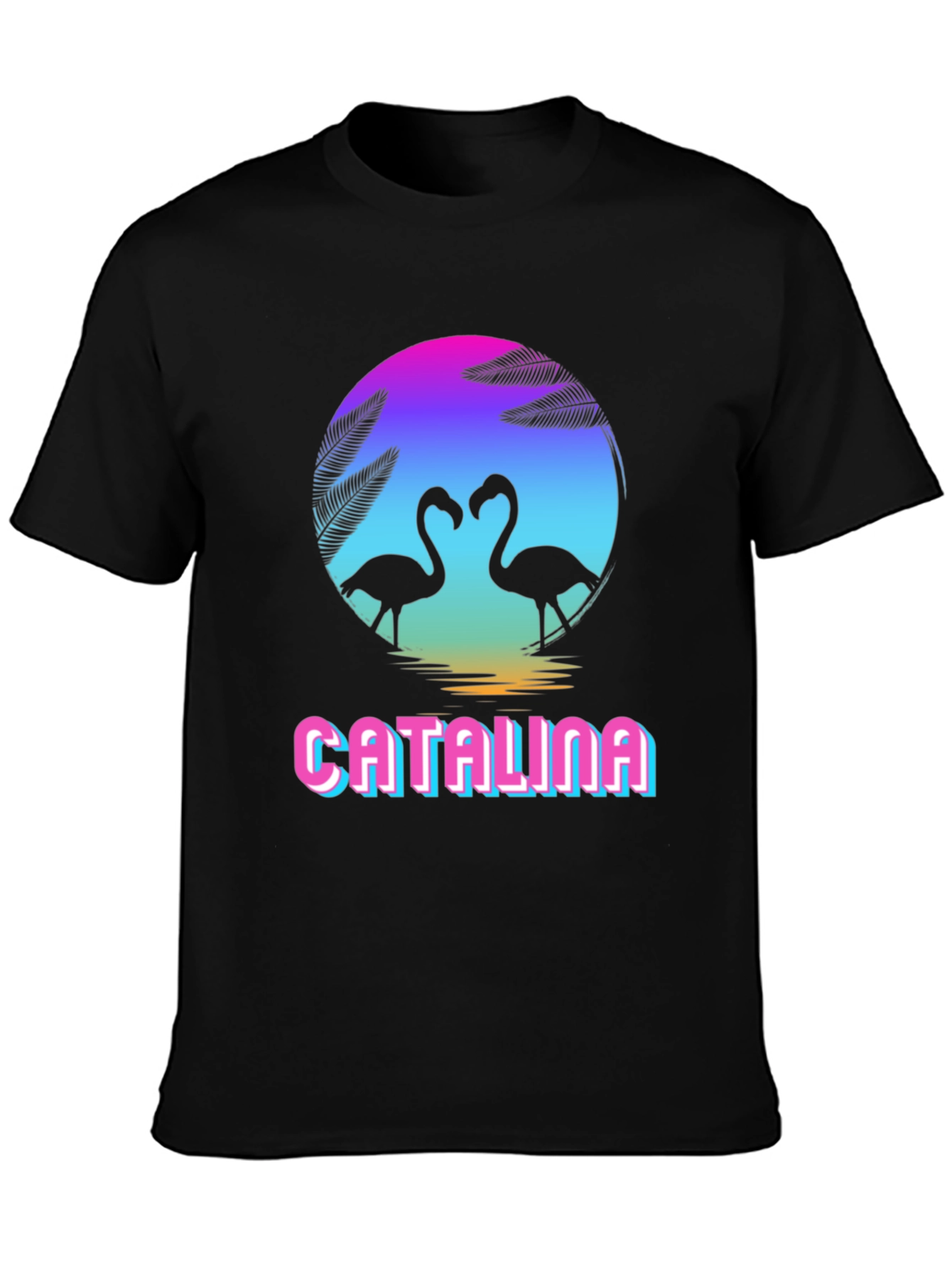 Catalina Flamingo Sunset Graphic Tee - Retro Style