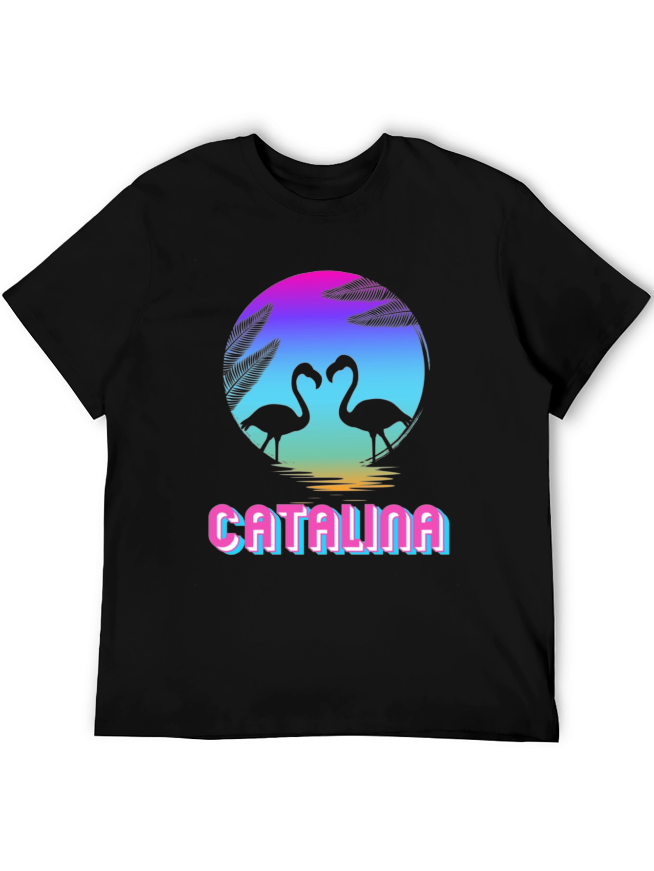 Catalina Flamingo Sunset Graphic Tee - Retro Style