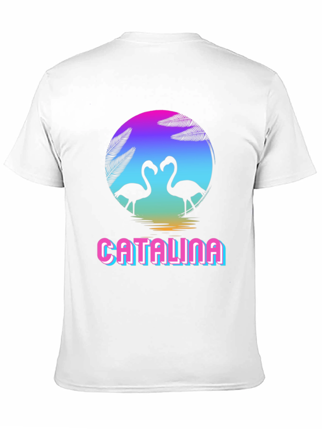 Catalina Flamingo Sunset Graphic Tee - Retro Style