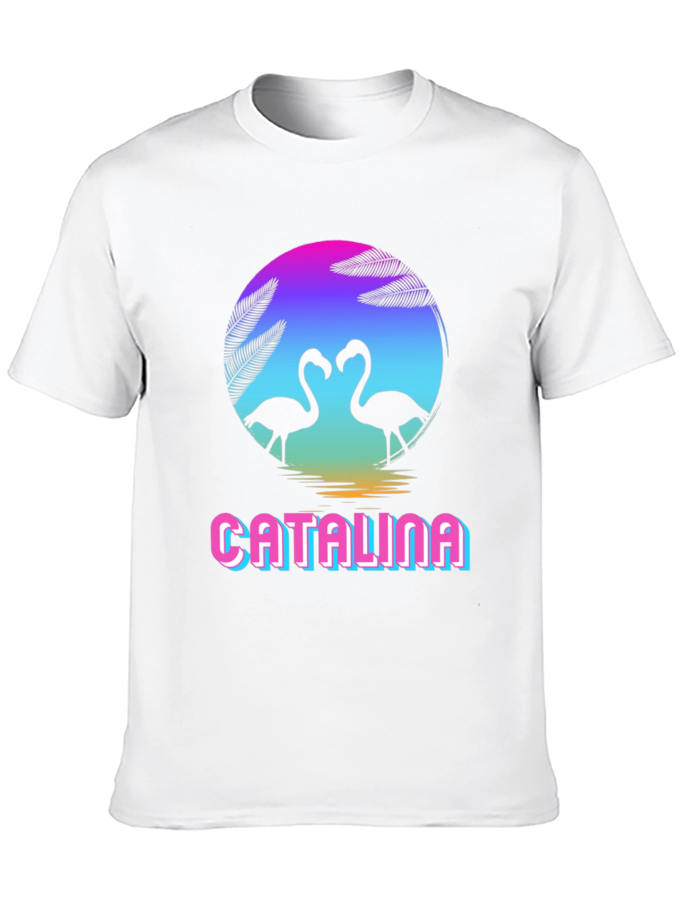 Catalina Flamingo Sunset Graphic Tee - Retro Style