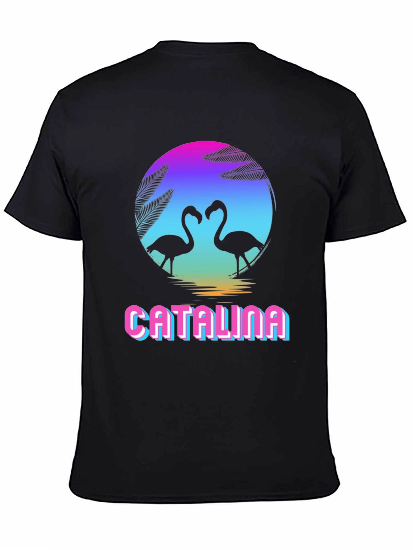 Catalina Flamingo Sunset Graphic Tee - Retro Style