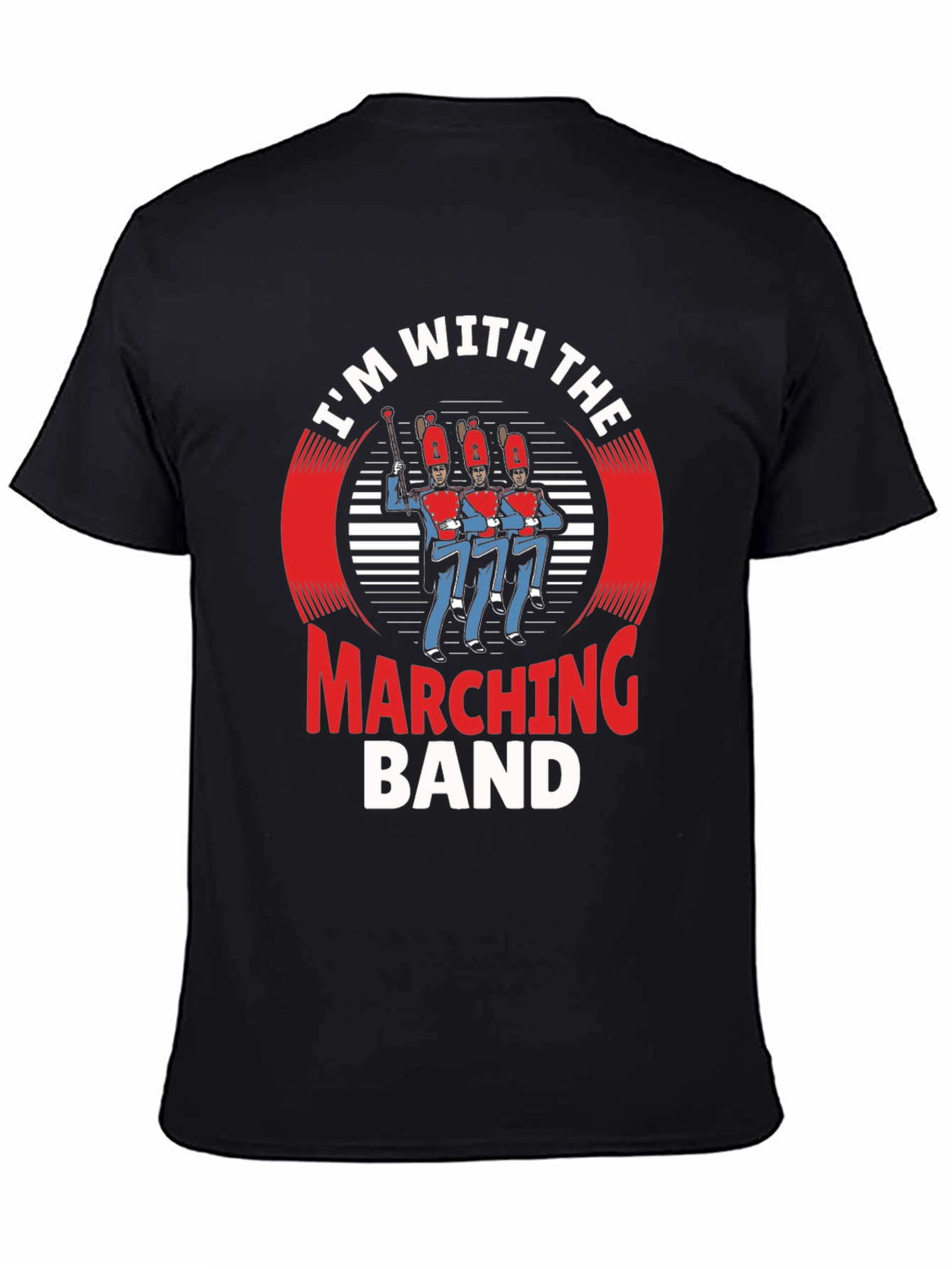 Marching Band Tee - Black Cotton Graphic T-Shirt