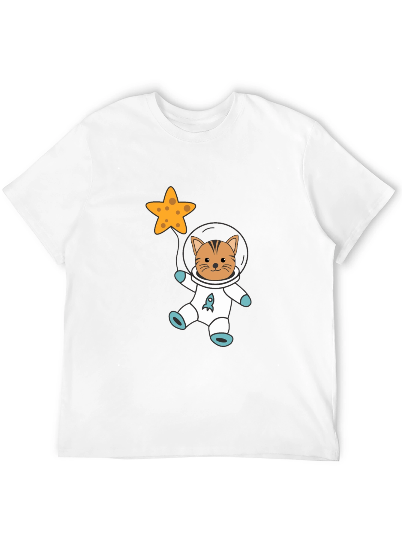 Astronaut Cat Graphic Tee - Black T-Shirt