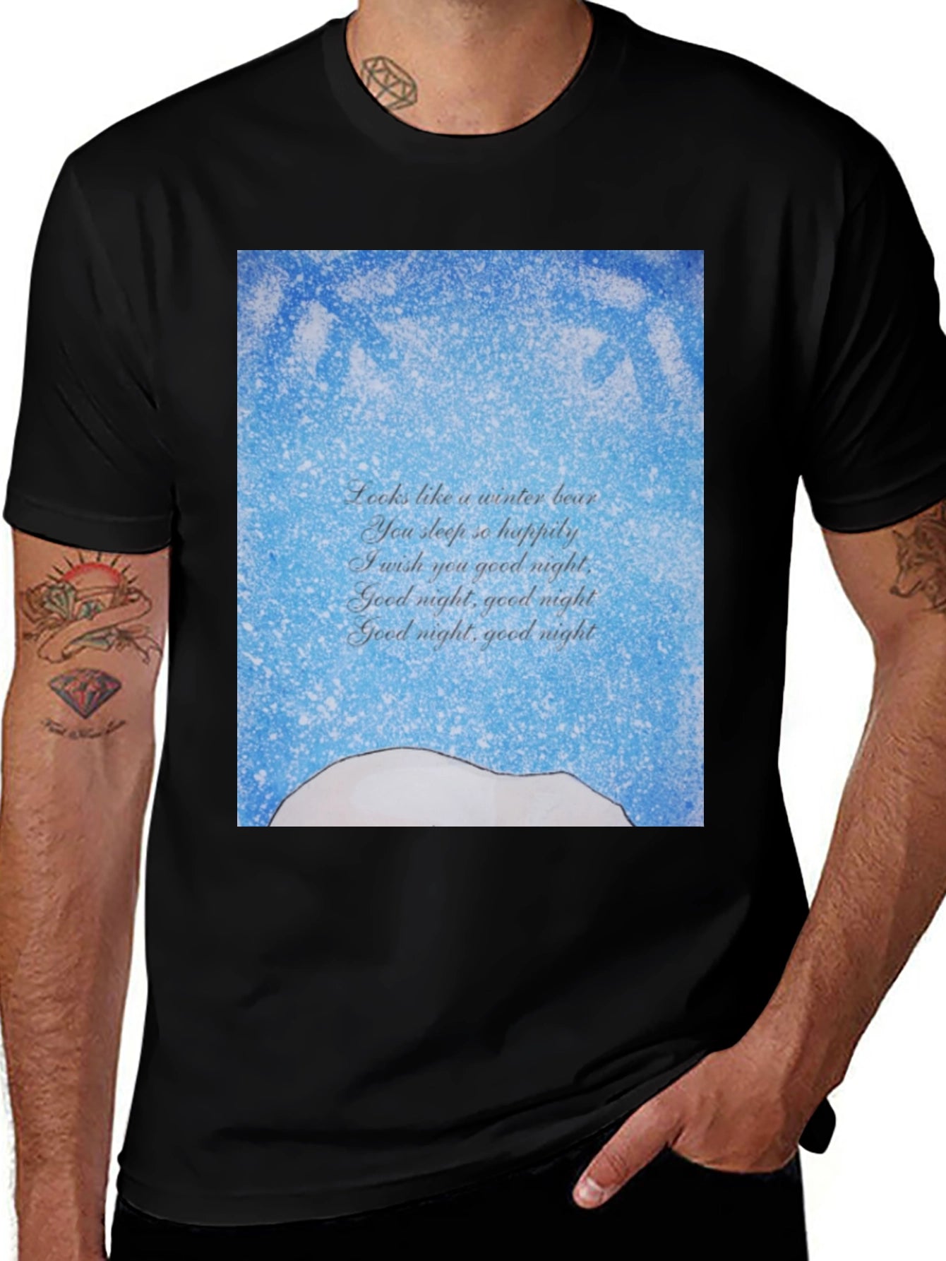 Winter Bear Goodnight Poem T-Shirt