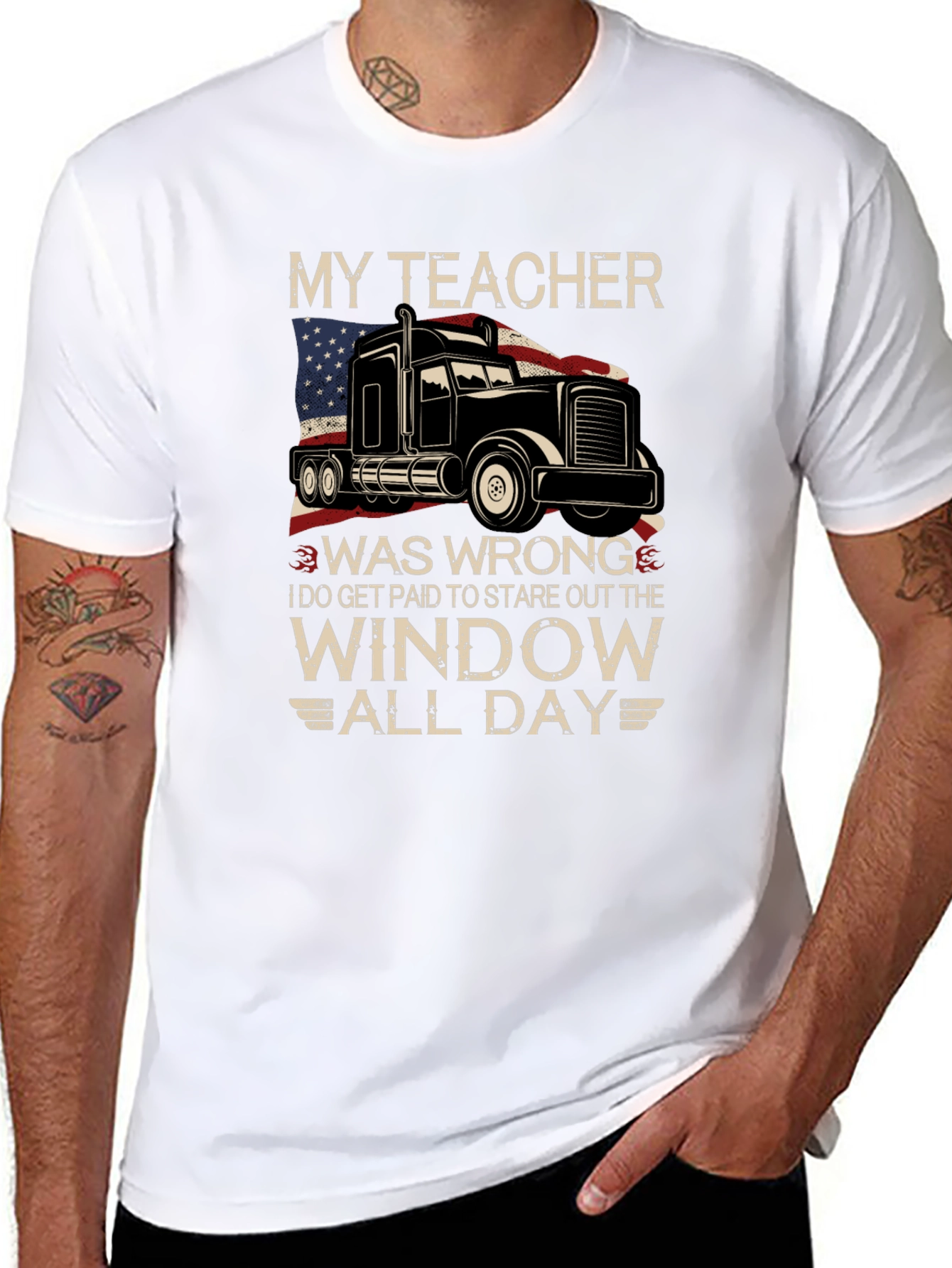 My Teacher Was Wrong Trucker T-Shirt