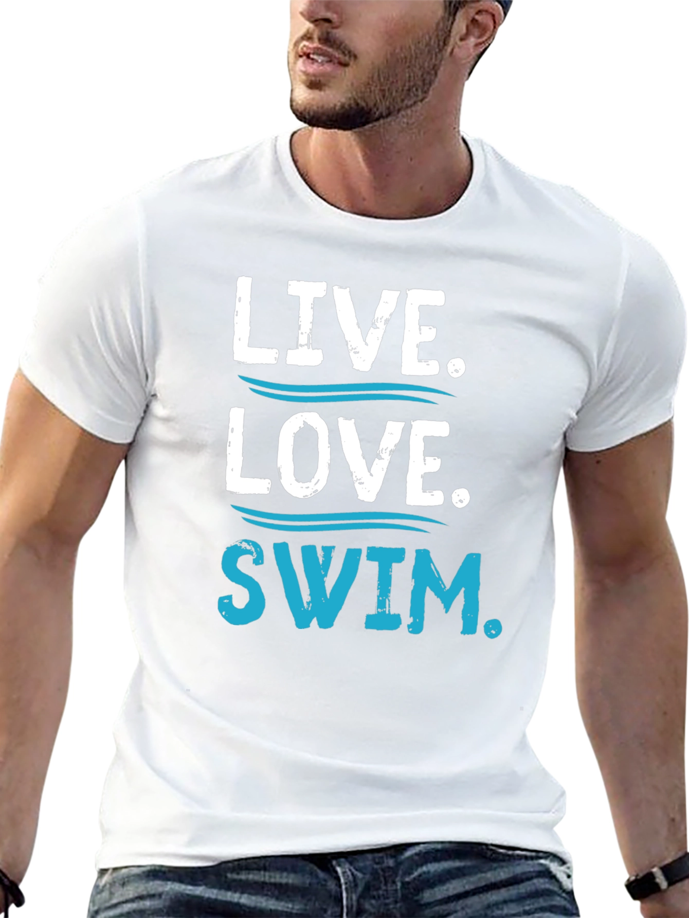 Live Love Swim Graphic Tee - Comfortable Fit
