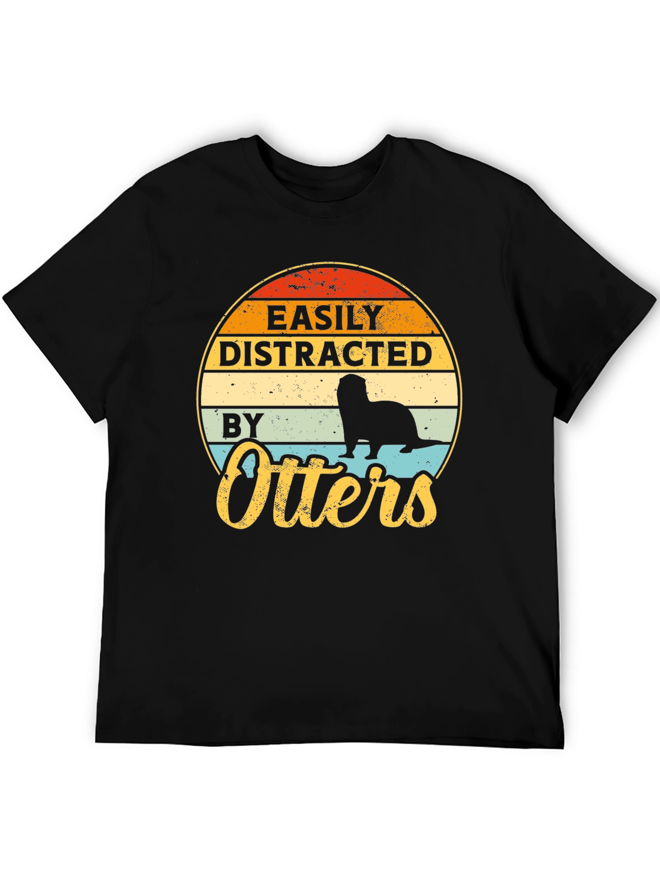 Easily Distracted By Otters T-Shirt - Retro Style