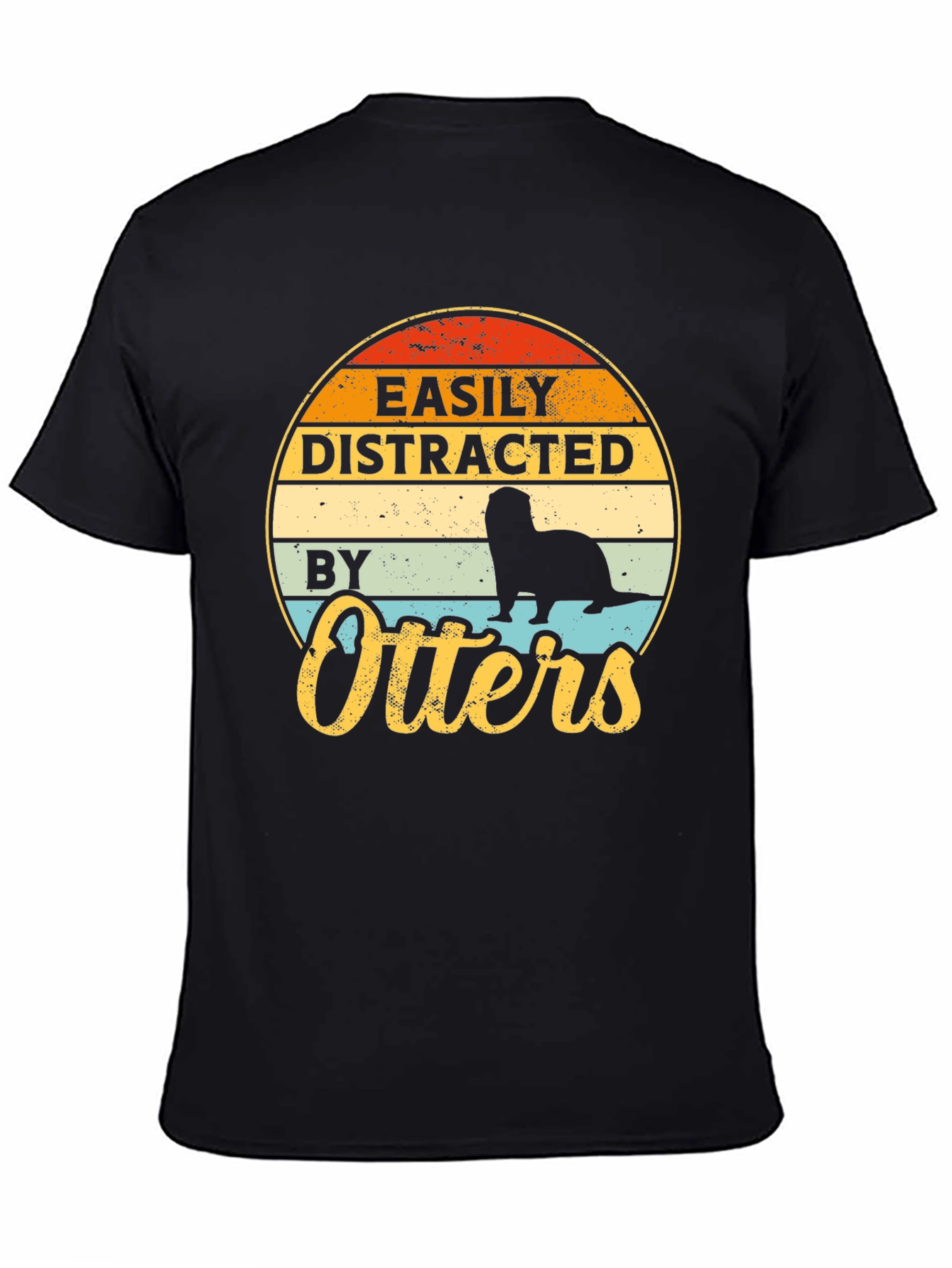 Easily Distracted By Otters T-Shirt - Retro Style