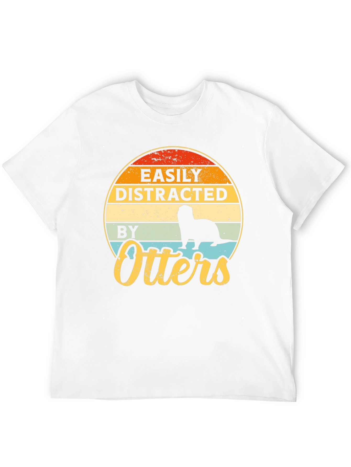 Easily Distracted By Otters T-Shirt - Retro Style