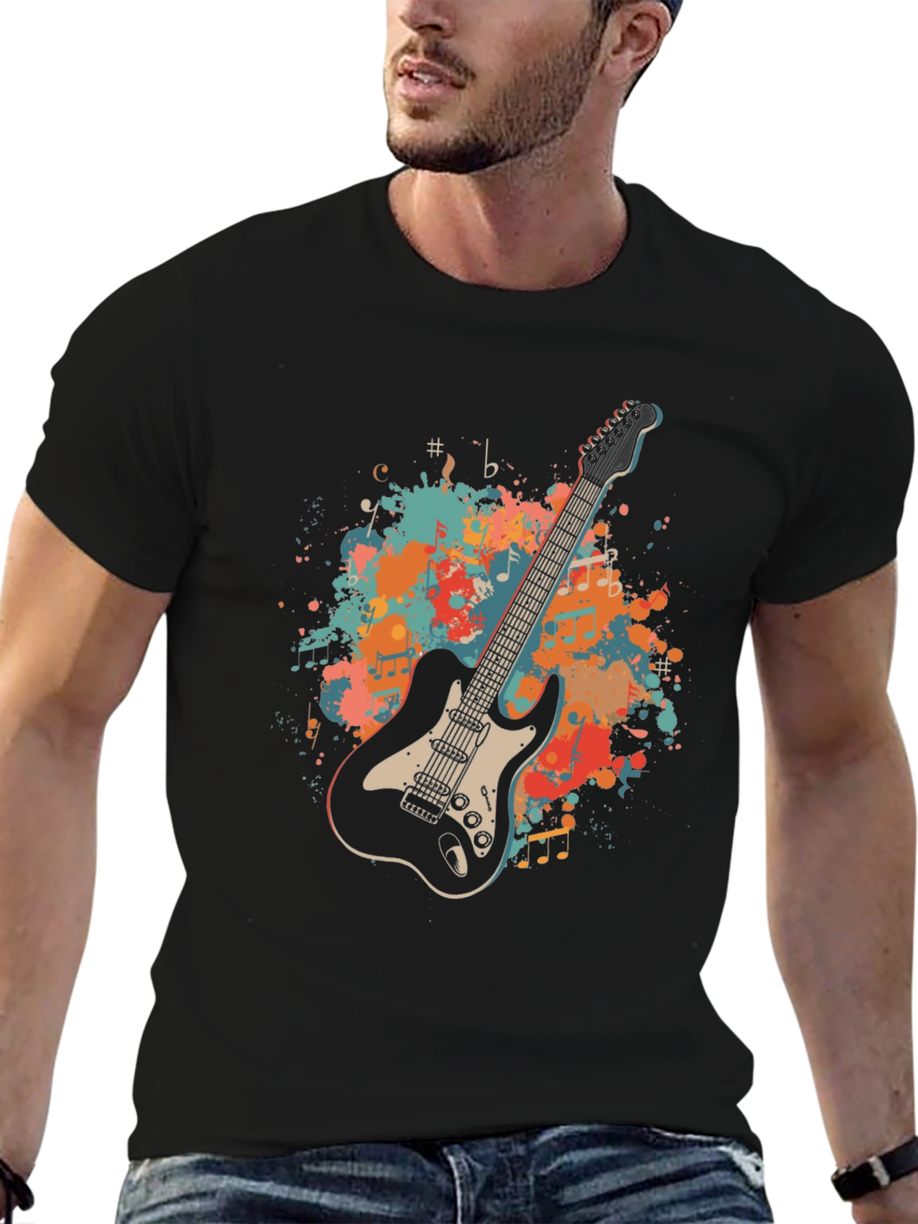Guitar Graphic Tee - Music Lovers T-Shirt