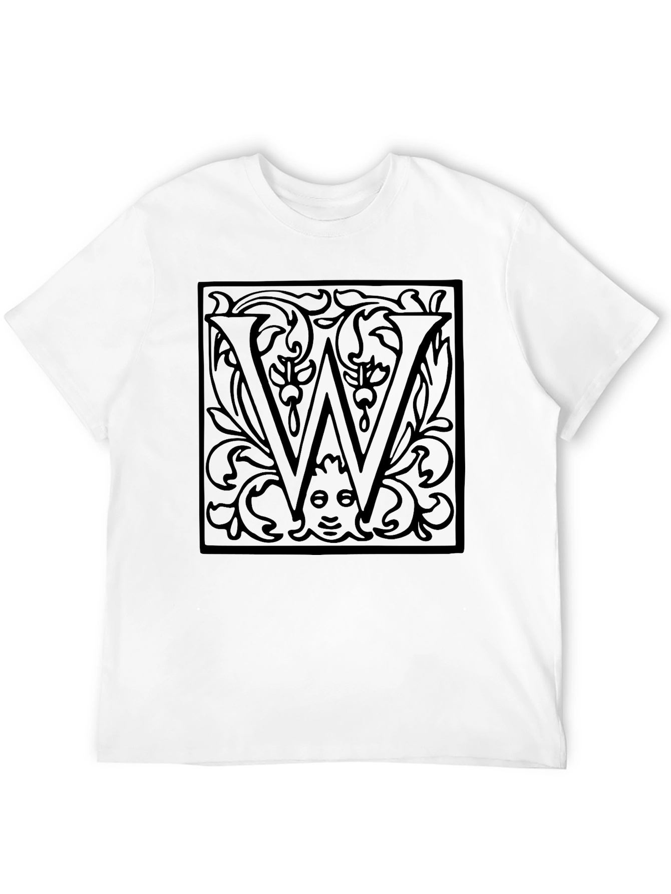 Monogram W Black Graphic Tee - Stylish Unique Design