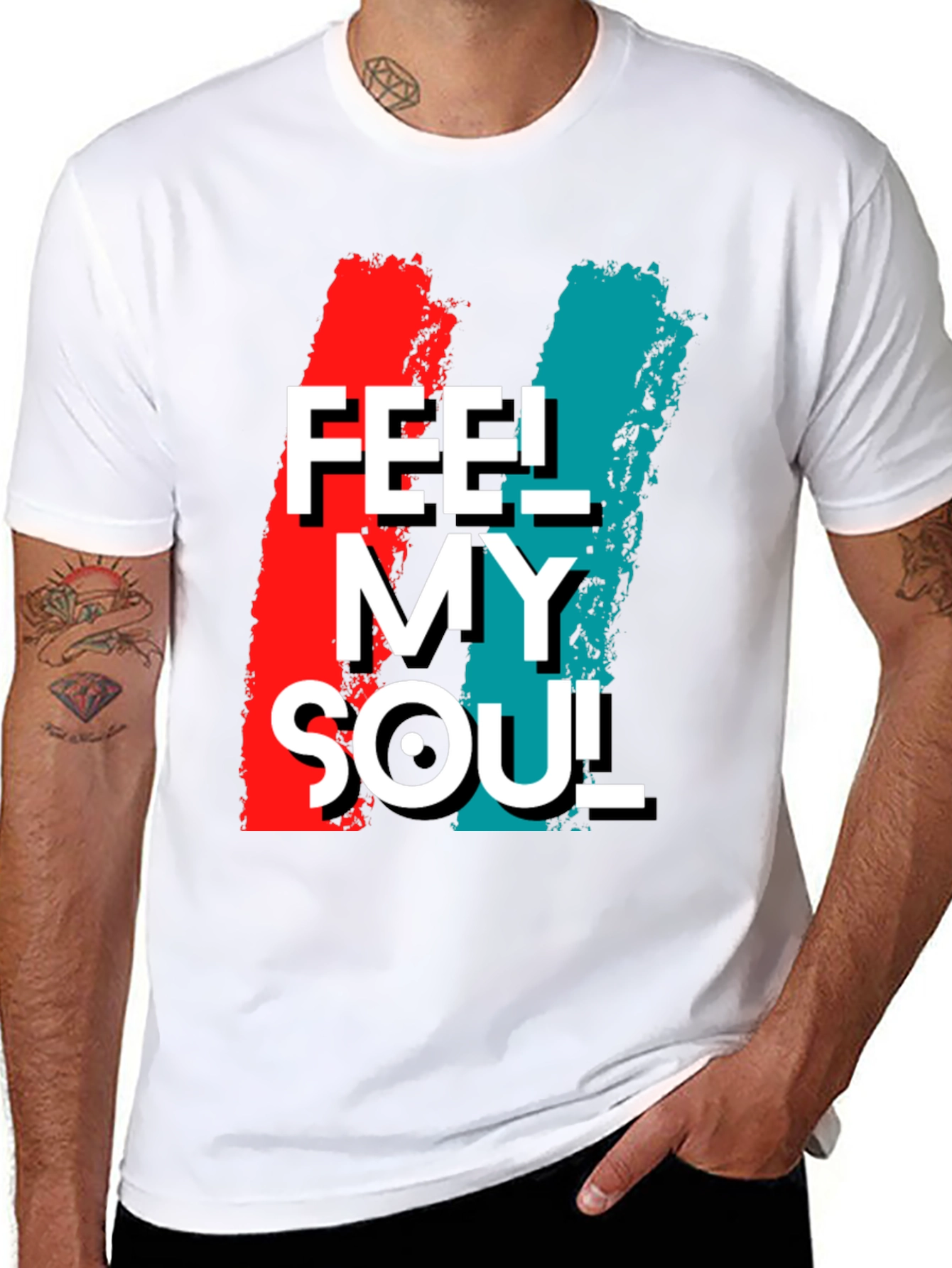 Feel My Soul Graphic Print Black T-Shirt