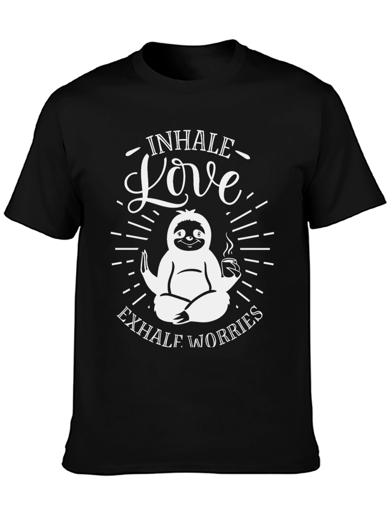 Sloth Inhale Love Exhale Worries Graphic T-Shirt