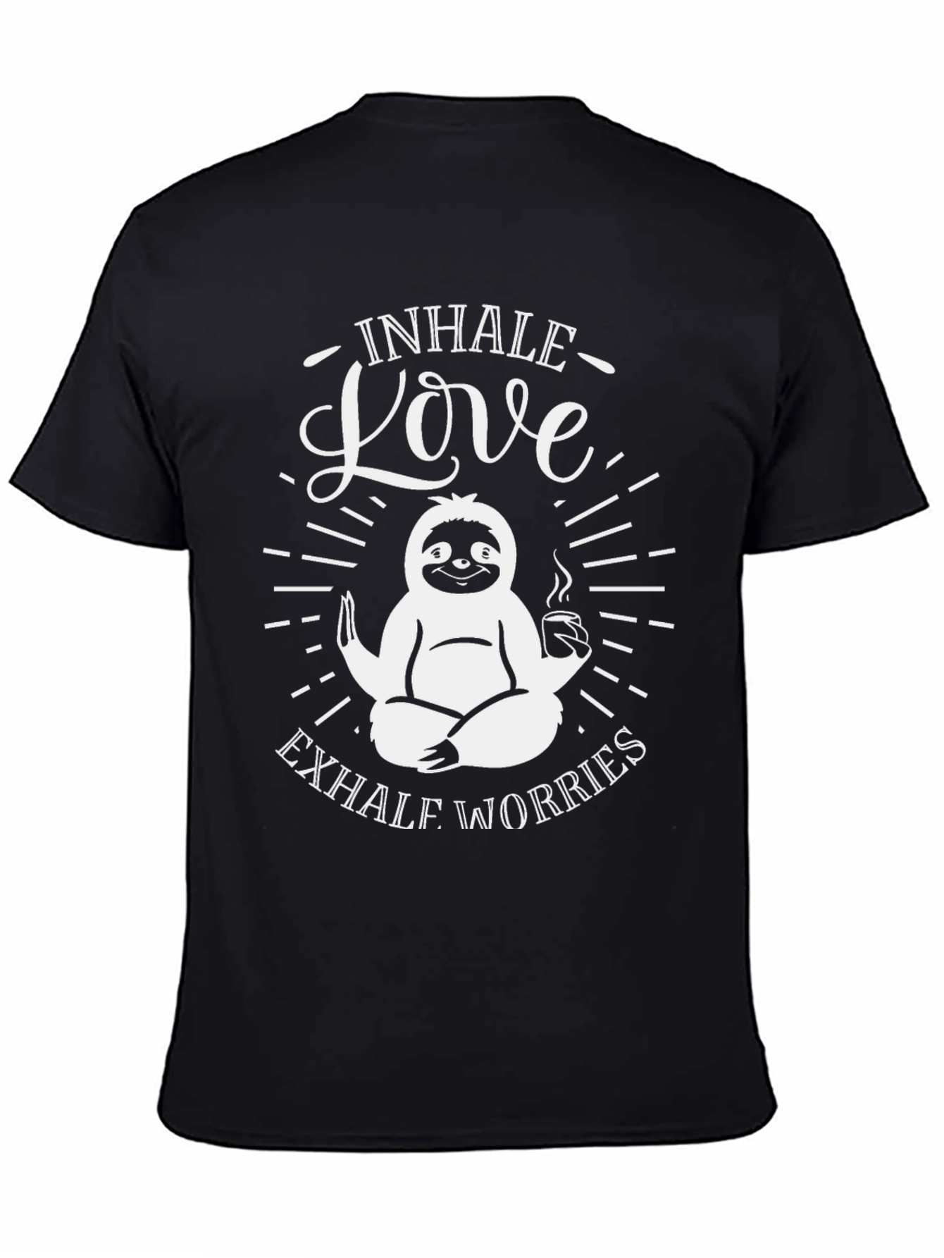 Sloth Inhale Love Exhale Worries Graphic T-Shirt