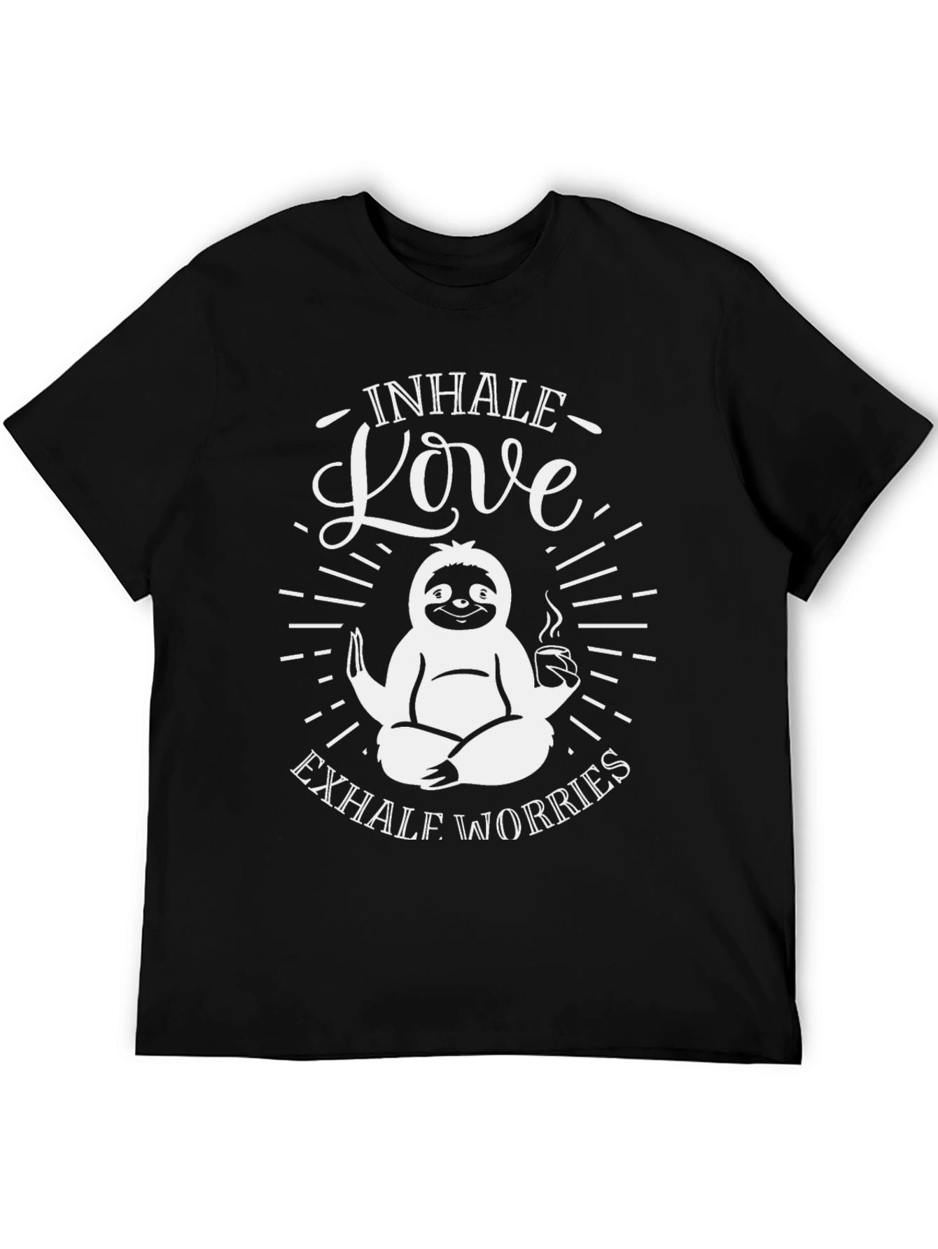 Sloth Inhale Love Exhale Worries Graphic T-Shirt