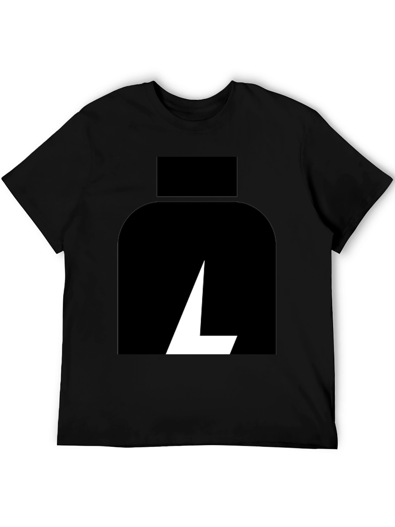 Black T-Shirt with Abstract White Logo
