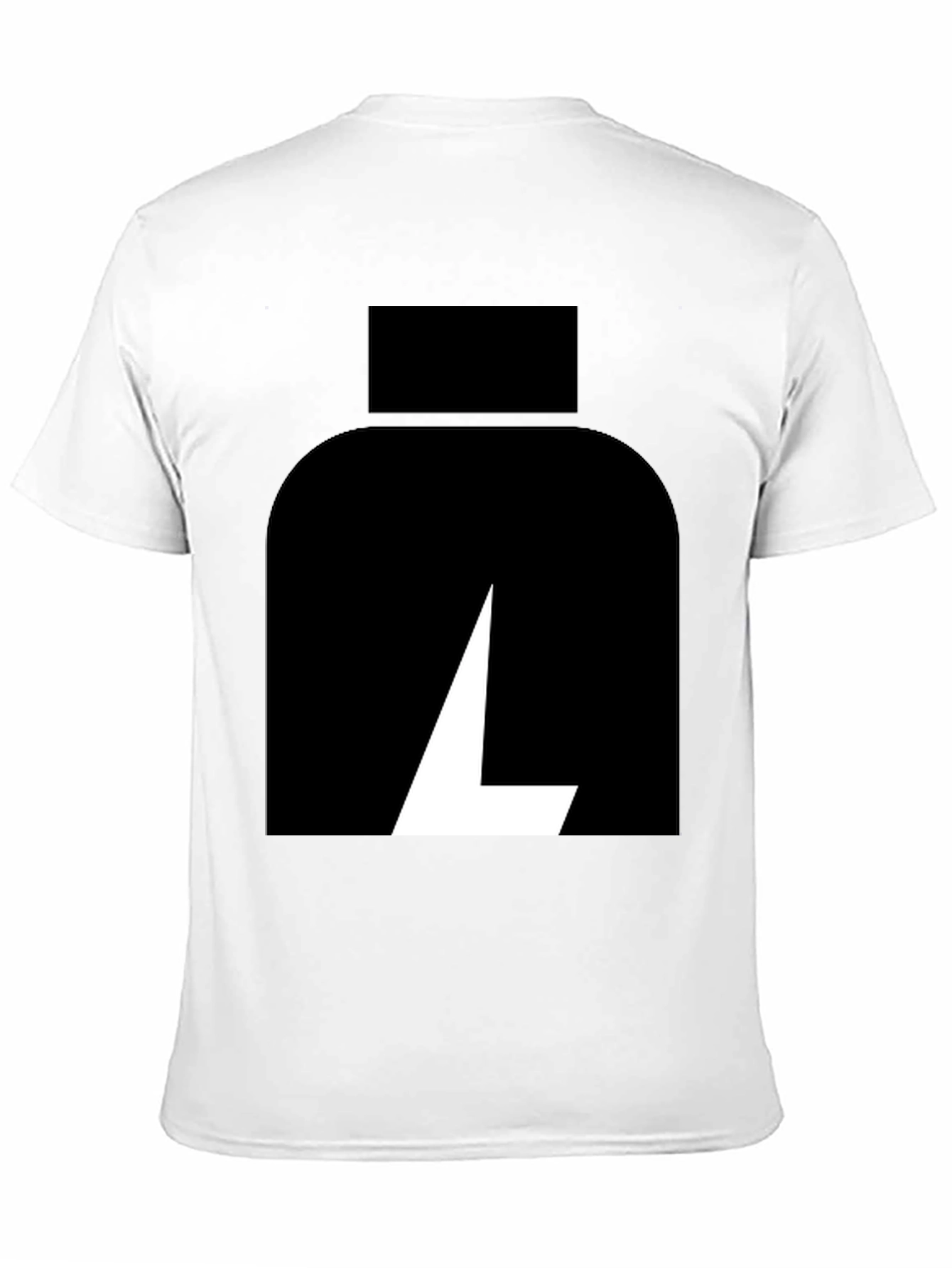 Black T-Shirt with Abstract White Logo
