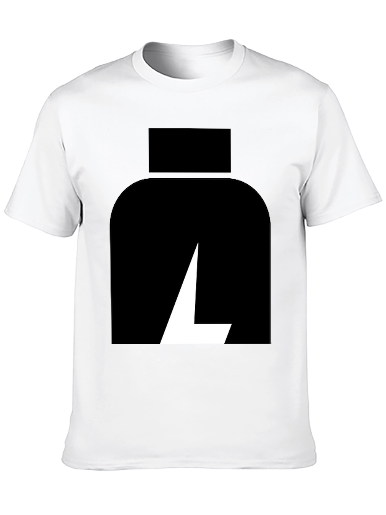 Black T-Shirt with Abstract White Logo