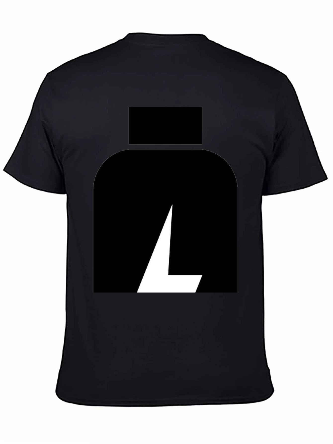 Black T-Shirt with Abstract White Logo