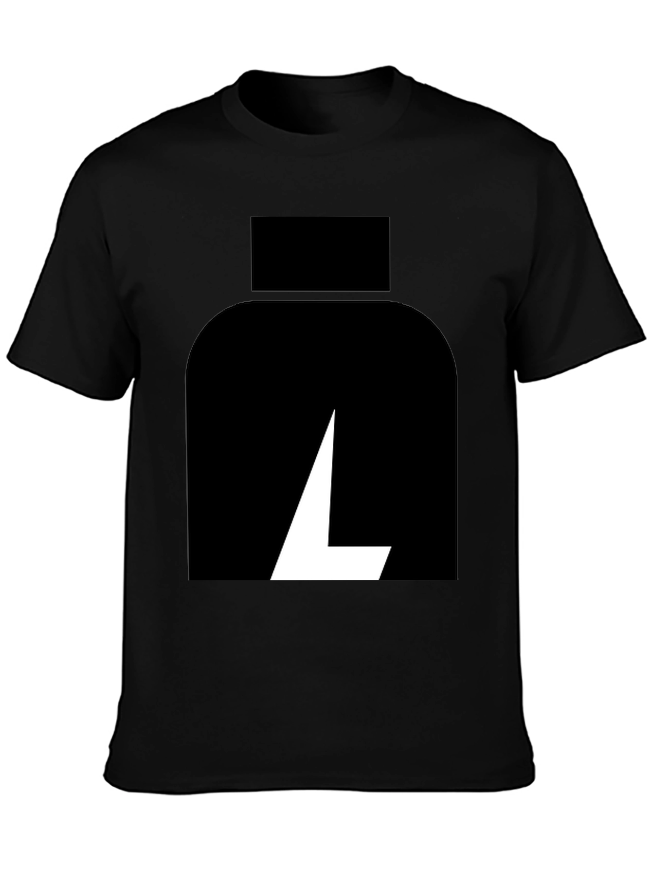 Black T-Shirt with Abstract White Logo