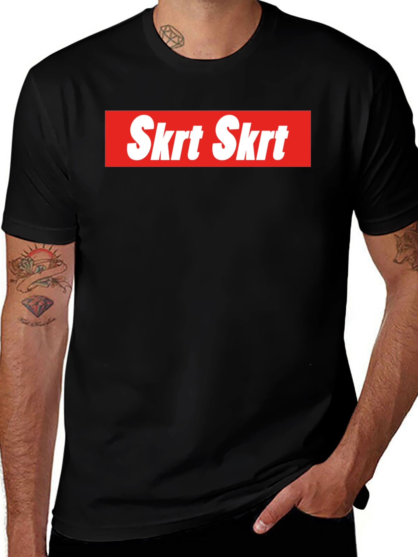 Skrt Skrt Graphic Tee - Red and White Design