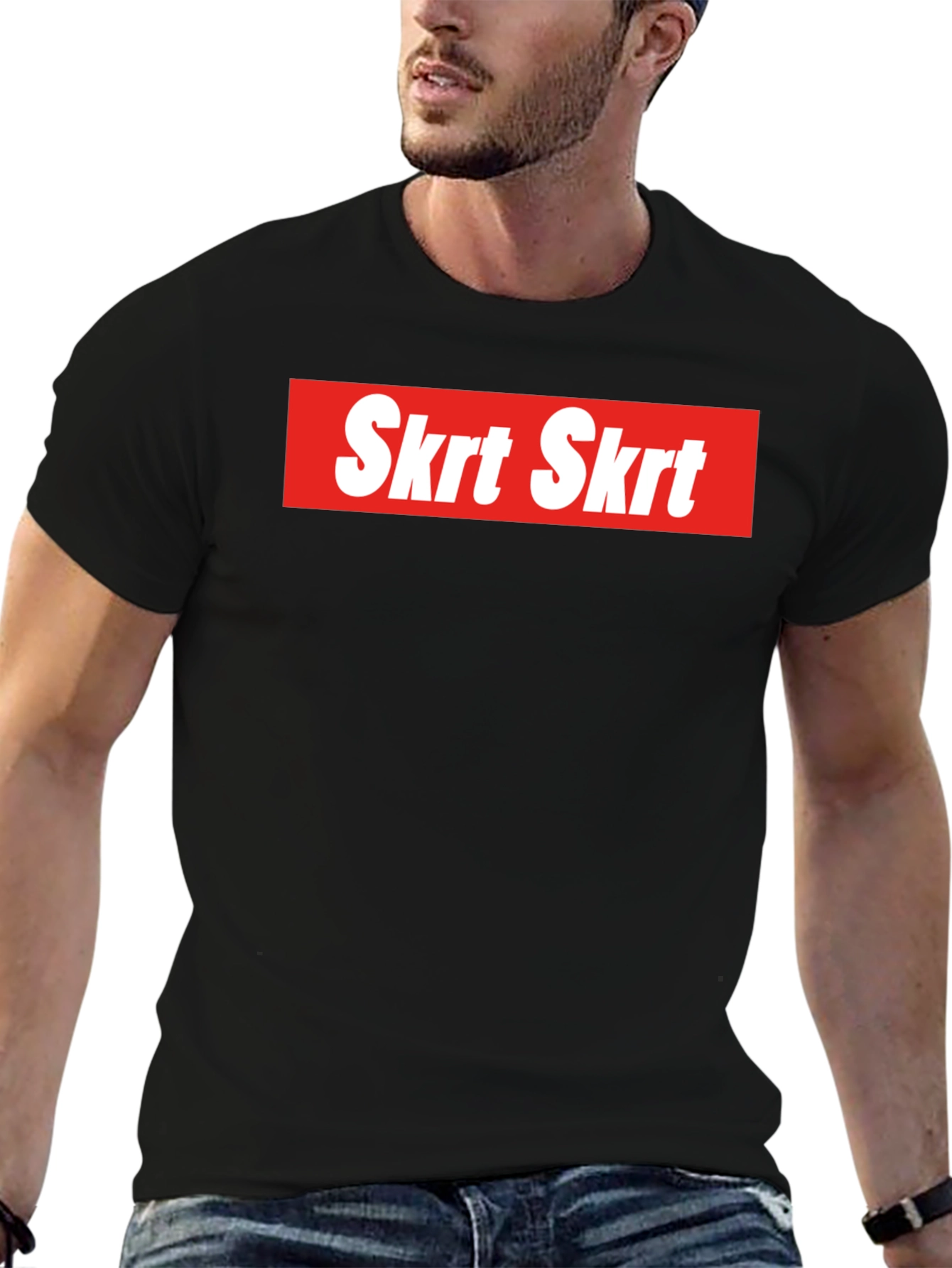 Skrt Skrt Graphic Tee - Red and White Design