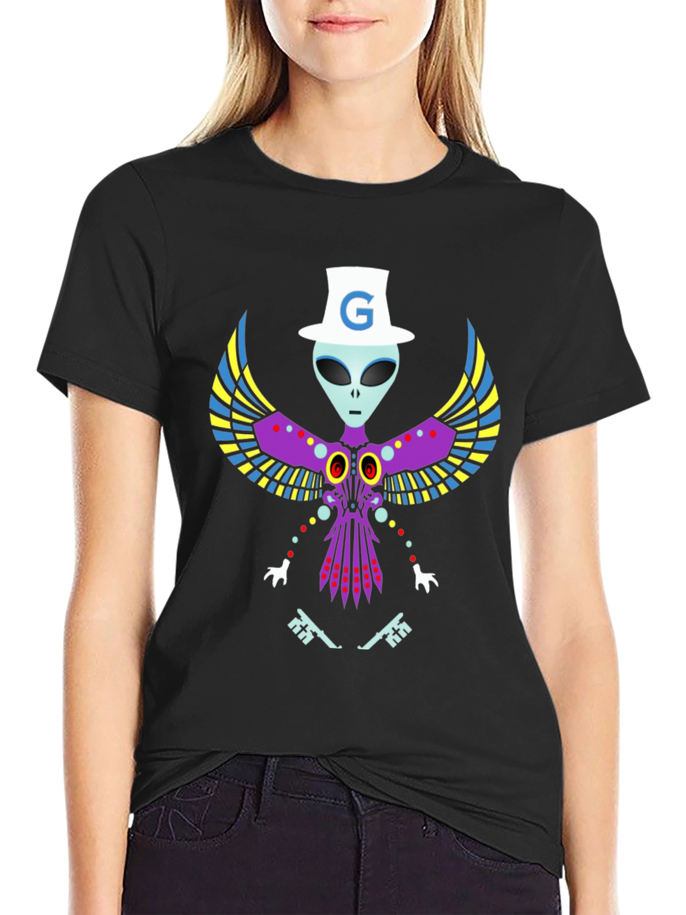 G Alien Graphic Tee - Soft Black Cotton T-Shirt