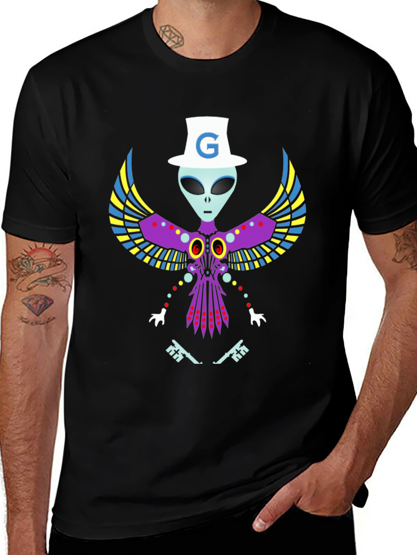 G Alien Graphic Tee - Soft Black Cotton T-Shirt