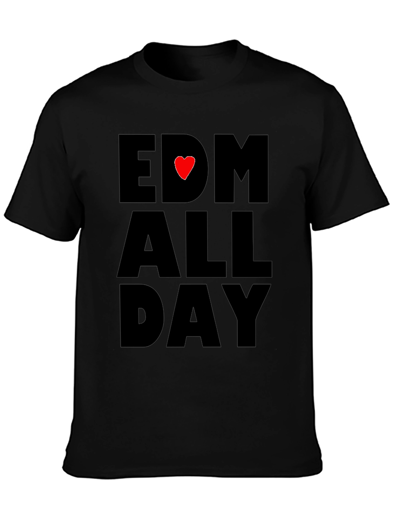 EDM Heartbeat All Day Black T-Shirt