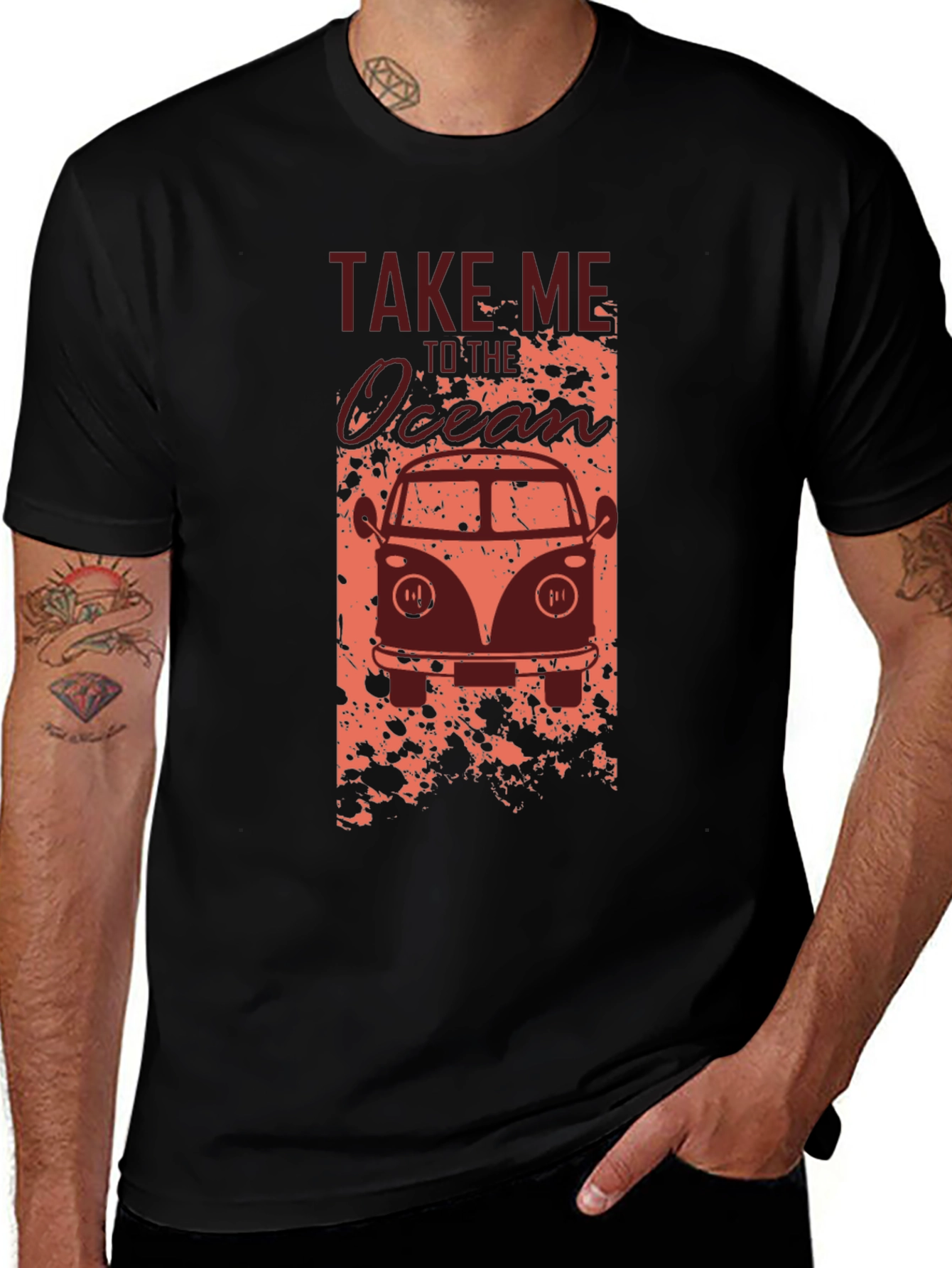 Take Me to the Ocean Black Graphic Tee
