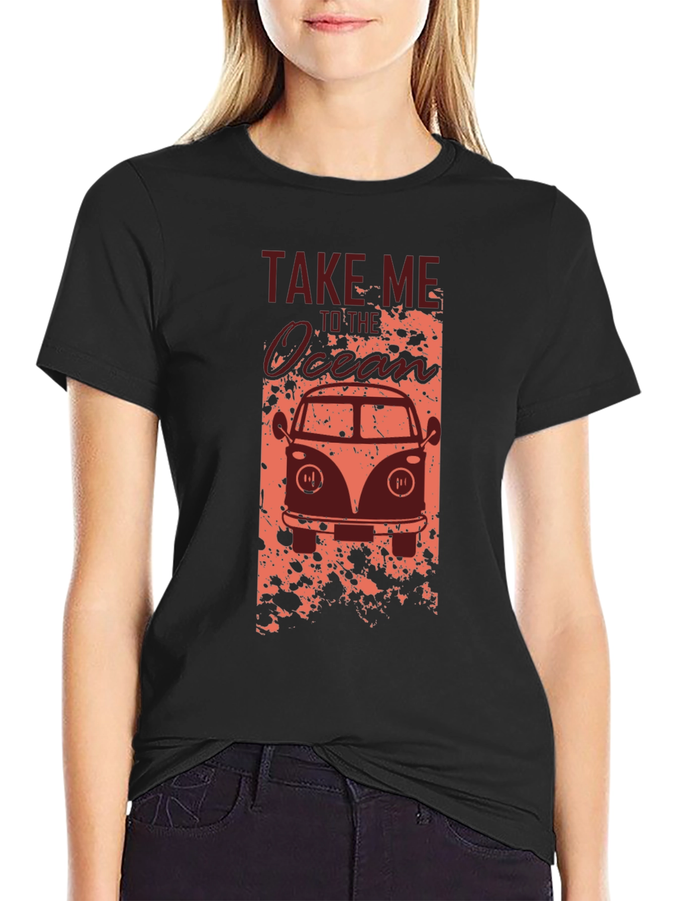 Take Me to the Ocean Black Graphic Tee