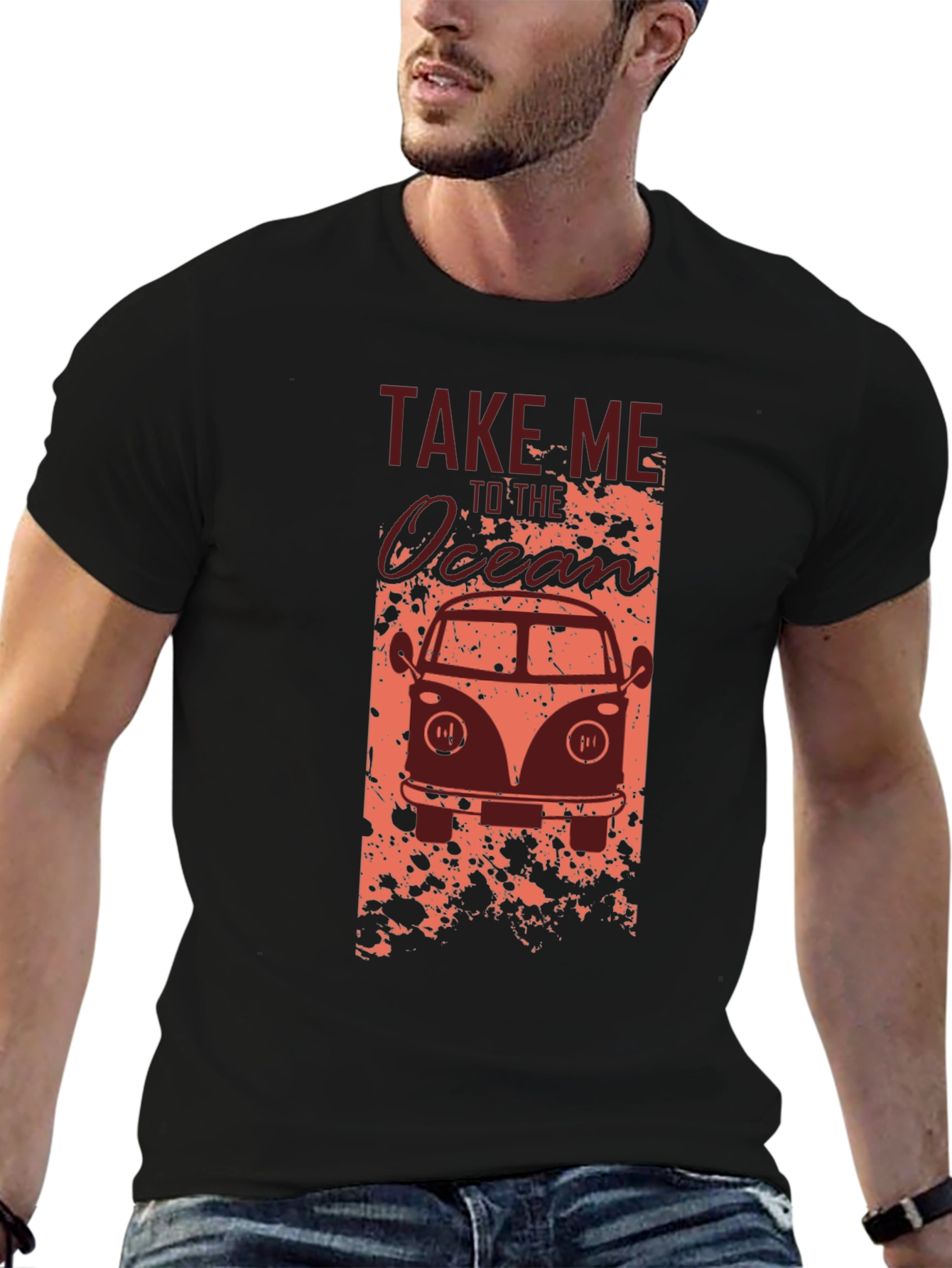 Take Me to the Ocean Black Graphic Tee