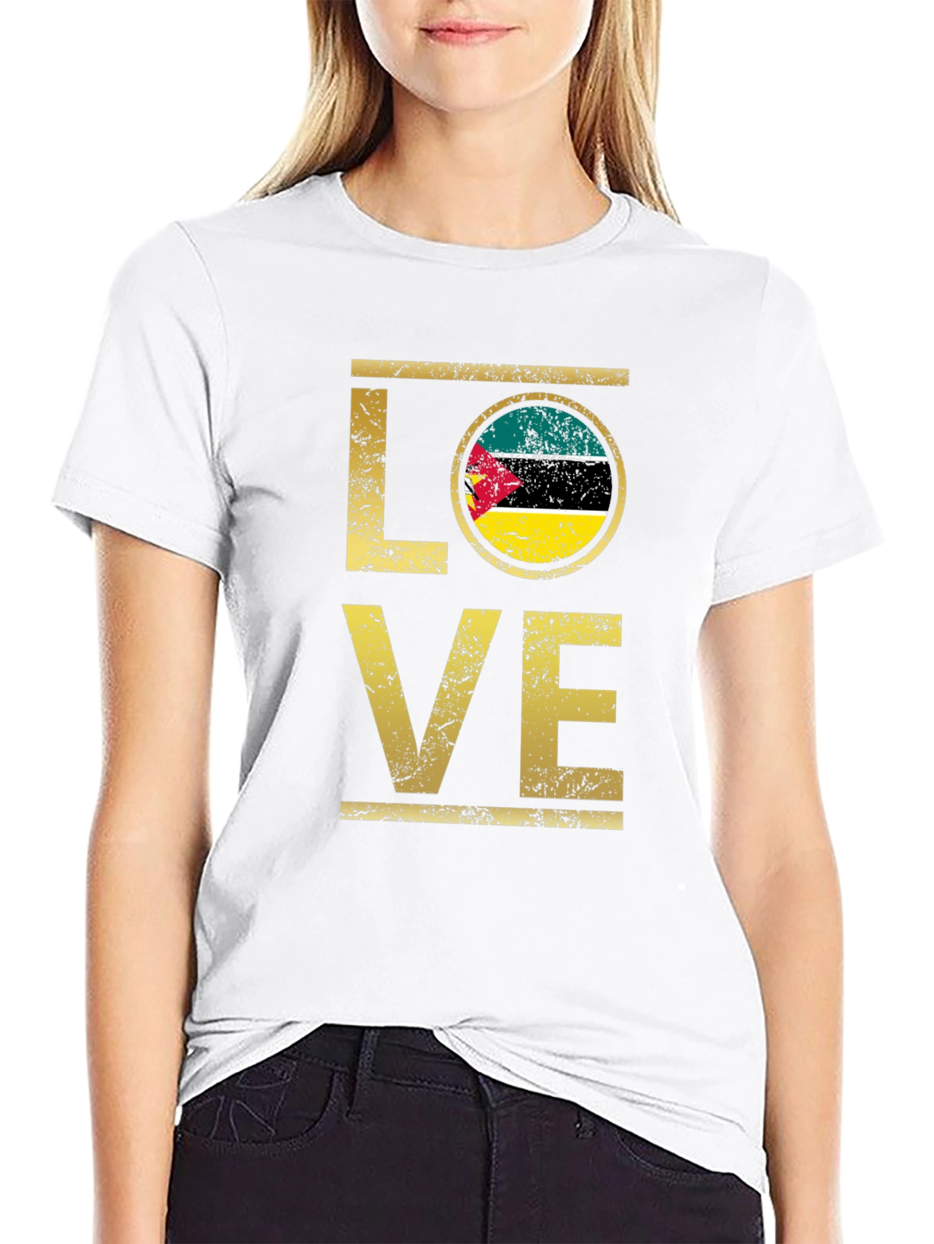 Mozambique Flag Love T-Shirt