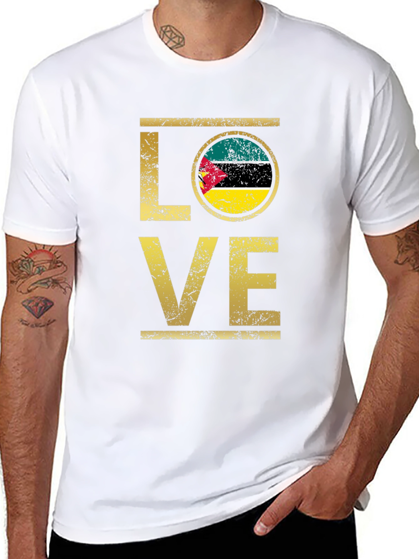 Mozambique Flag Love T-Shirt