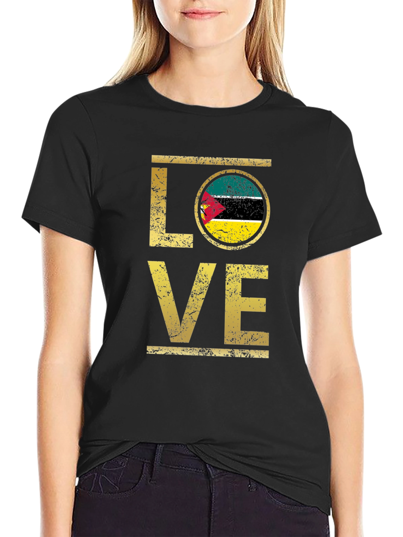 Mozambique Flag Love T-Shirt